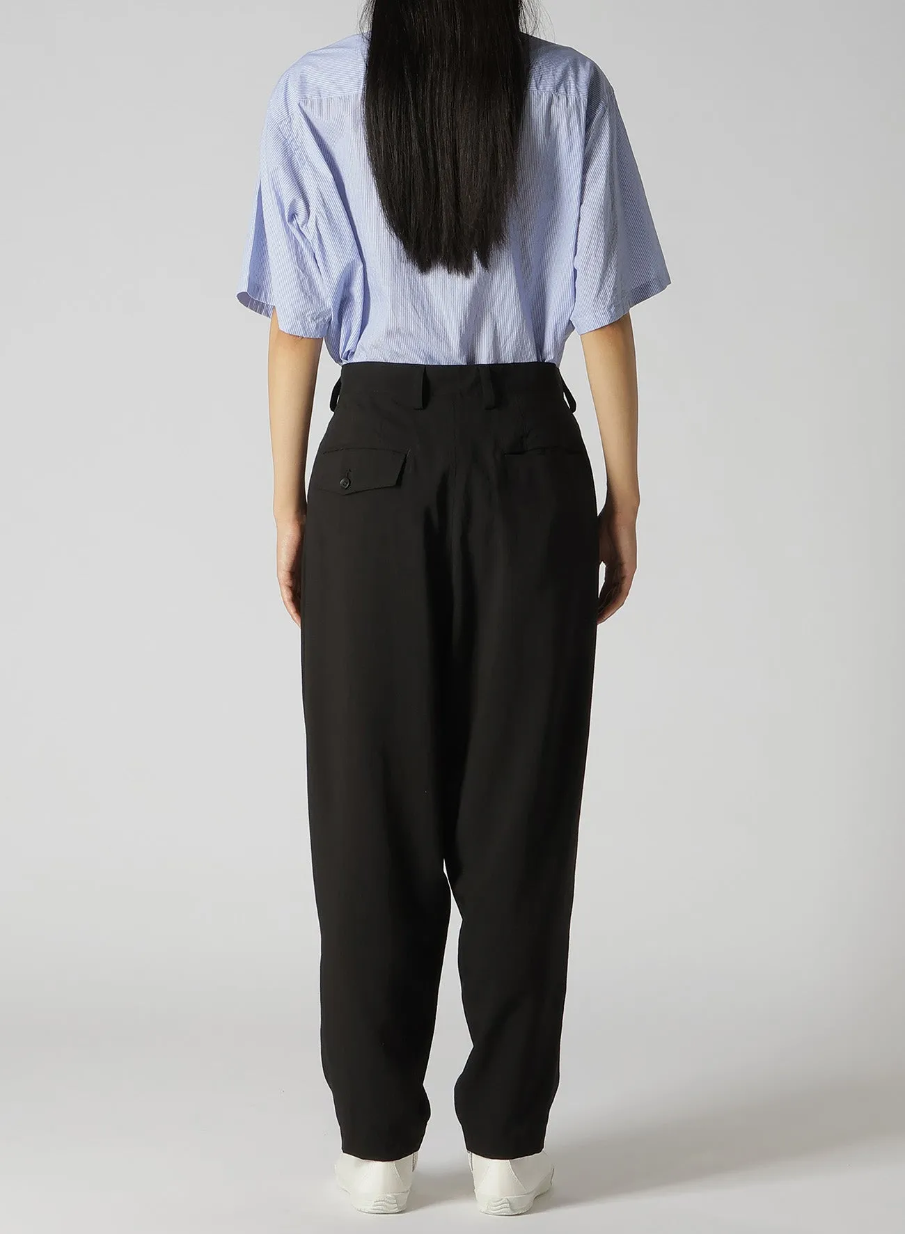 CELLULOSE TYPEWRITER CROSS TUCK PANTS sold by Yohji Yamamoto product image thumbnail 5