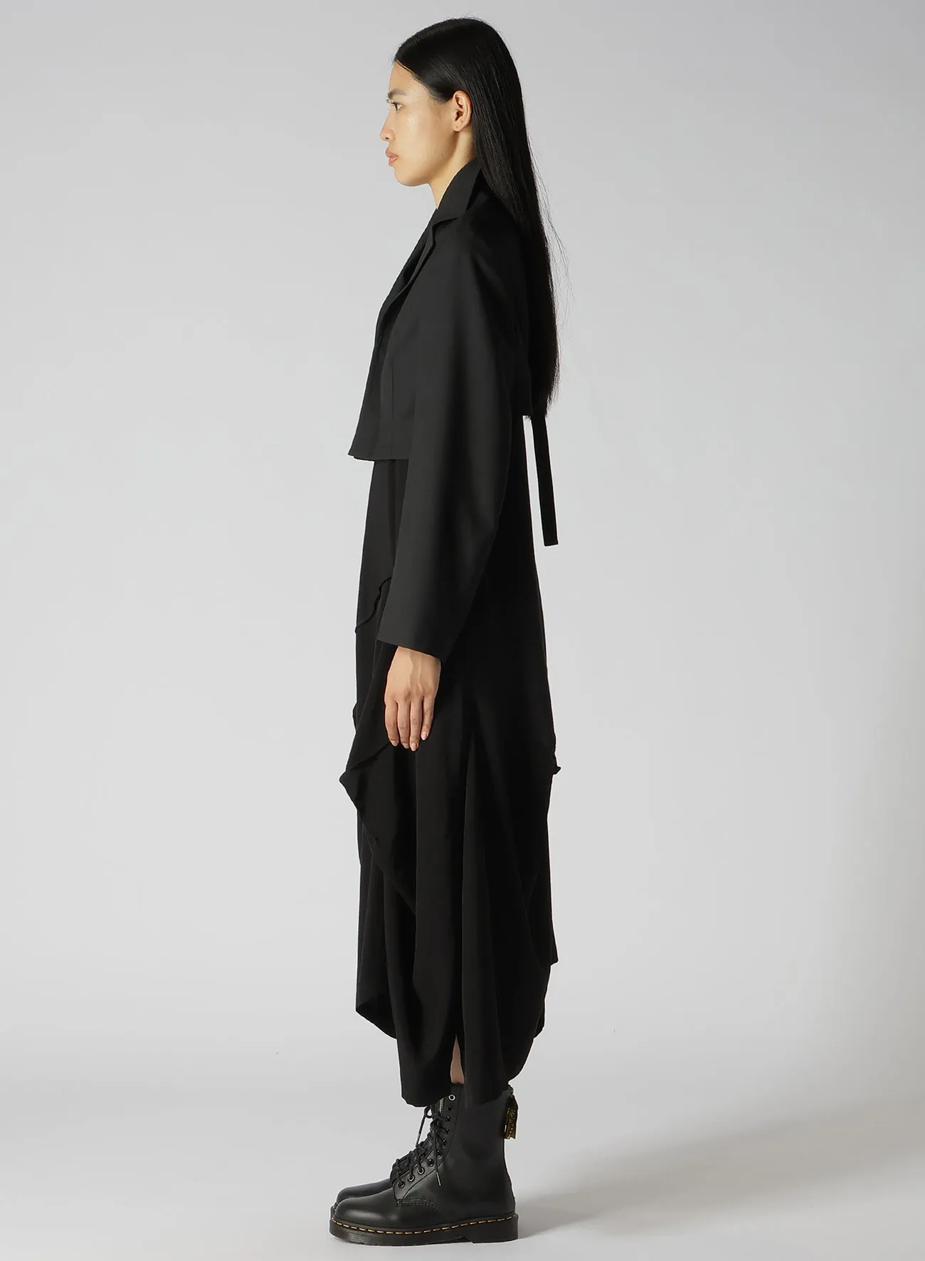 WOOL POLYESTER GABARDINE SHORT BACK JACKET sold by Yohji Yamamoto product image thumbnail 3