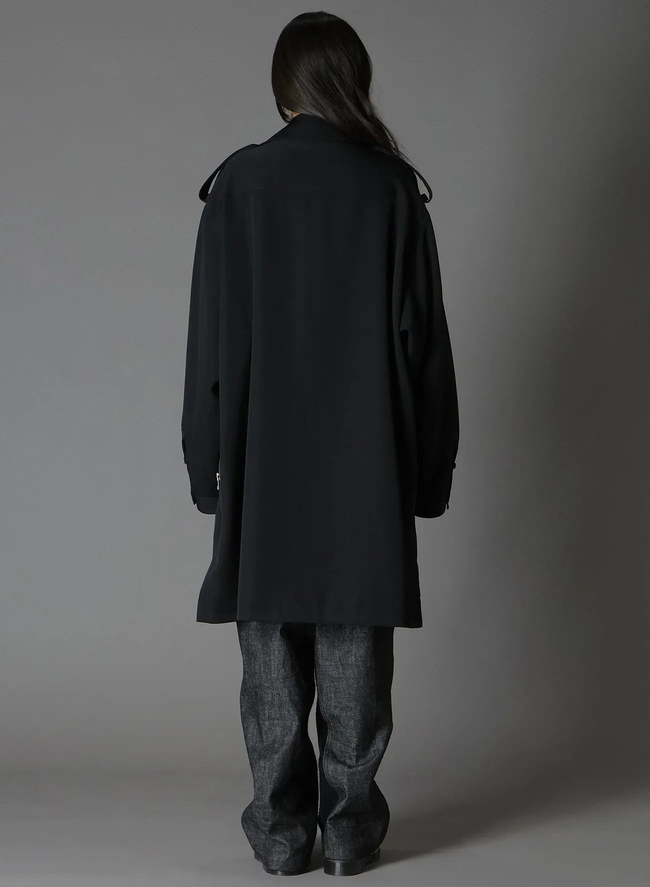 WOOL GABARDINE ZIPPER POCKET TRENCH COAT sold by Yohji Yamamoto product image thumbnail 5