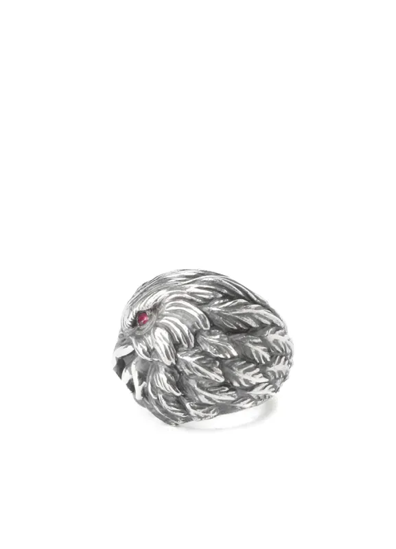 SILVER 950 EAGLE RED EYE RING sold by Yohji Yamamoto