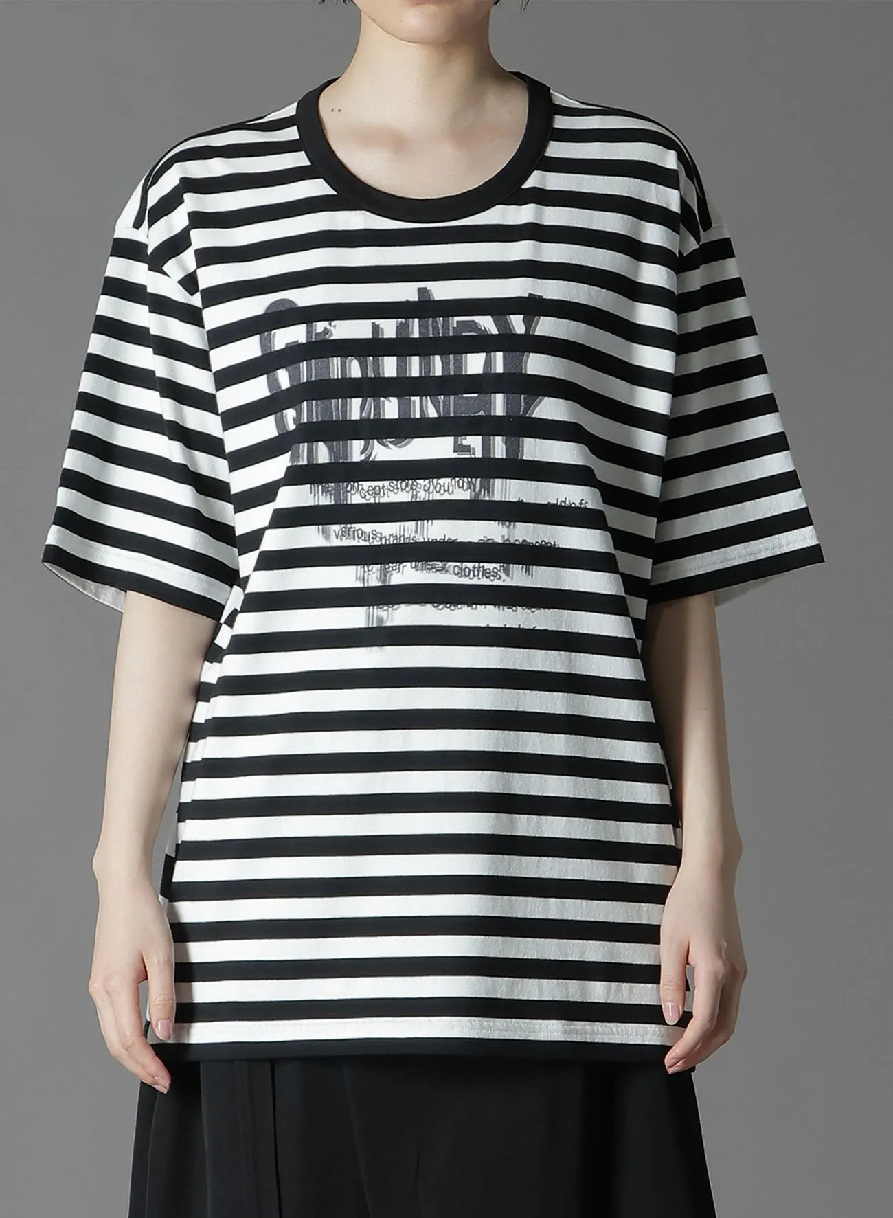 DIFFERENT LINES BORDER JERSEY GYLOGO TYPE-C GRAPHIC PRINT T-SHIRT sold by Yohji Yamamoto product image thumbnail 3