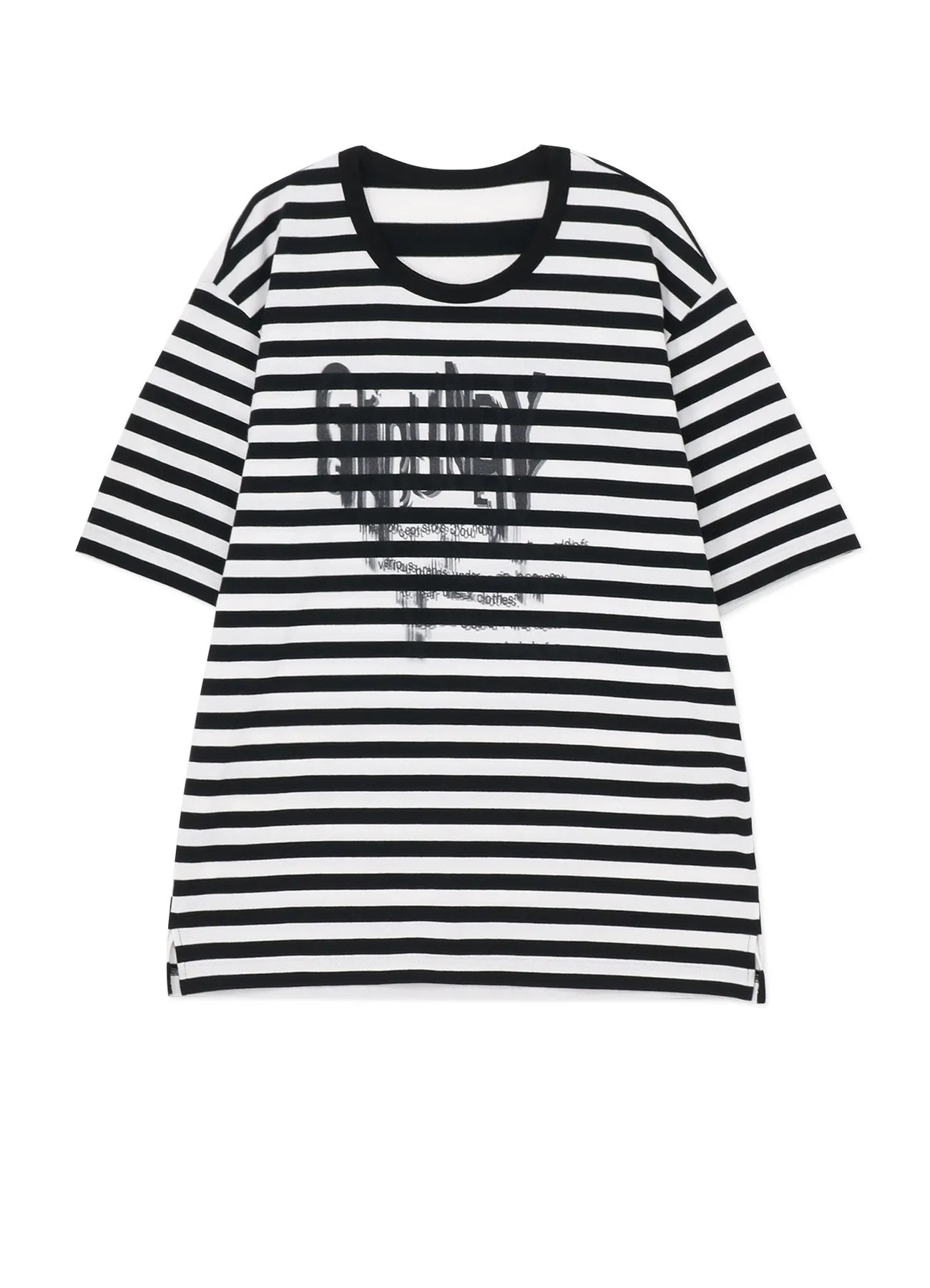 DIFFERENT LINES BORDER JERSEY GYLOGO TYPE-C GRAPHIC PRINT T-SHIRT sold by Yohji Yamamoto