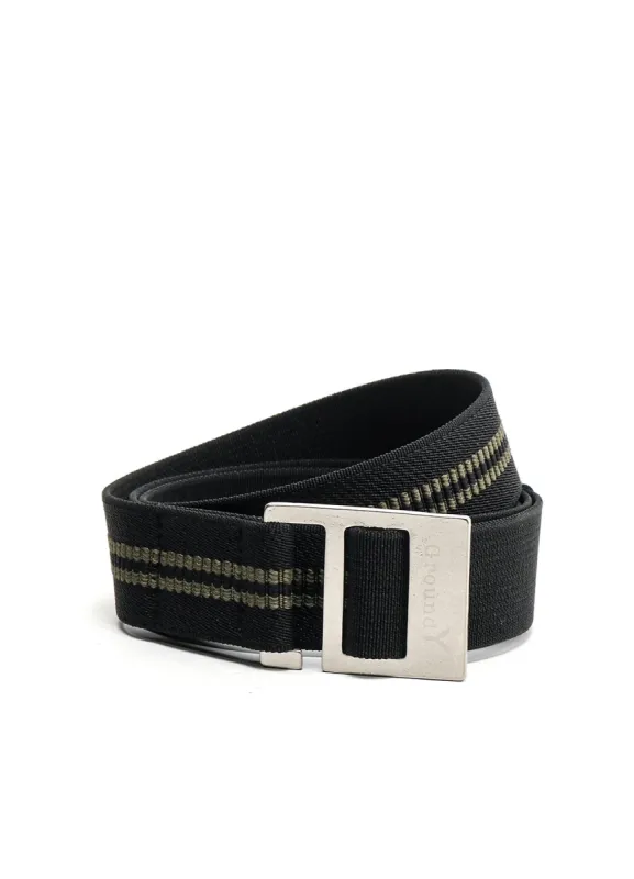 STRIPED RUBBER JACQUARD STRETCH BELT made by Yohji Yamamoto