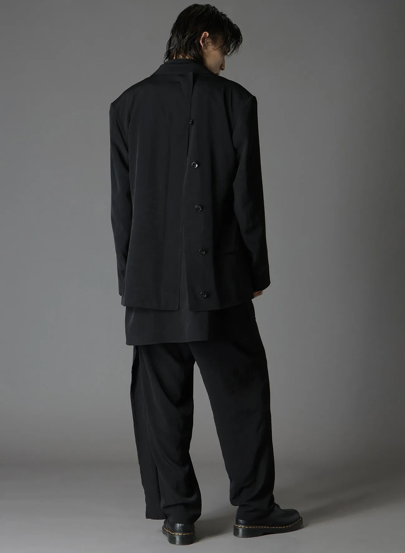 CREPE DE CHINE SIDE TRIMMED PANTS sold by Yohji Yamamoto product image thumbnail 4