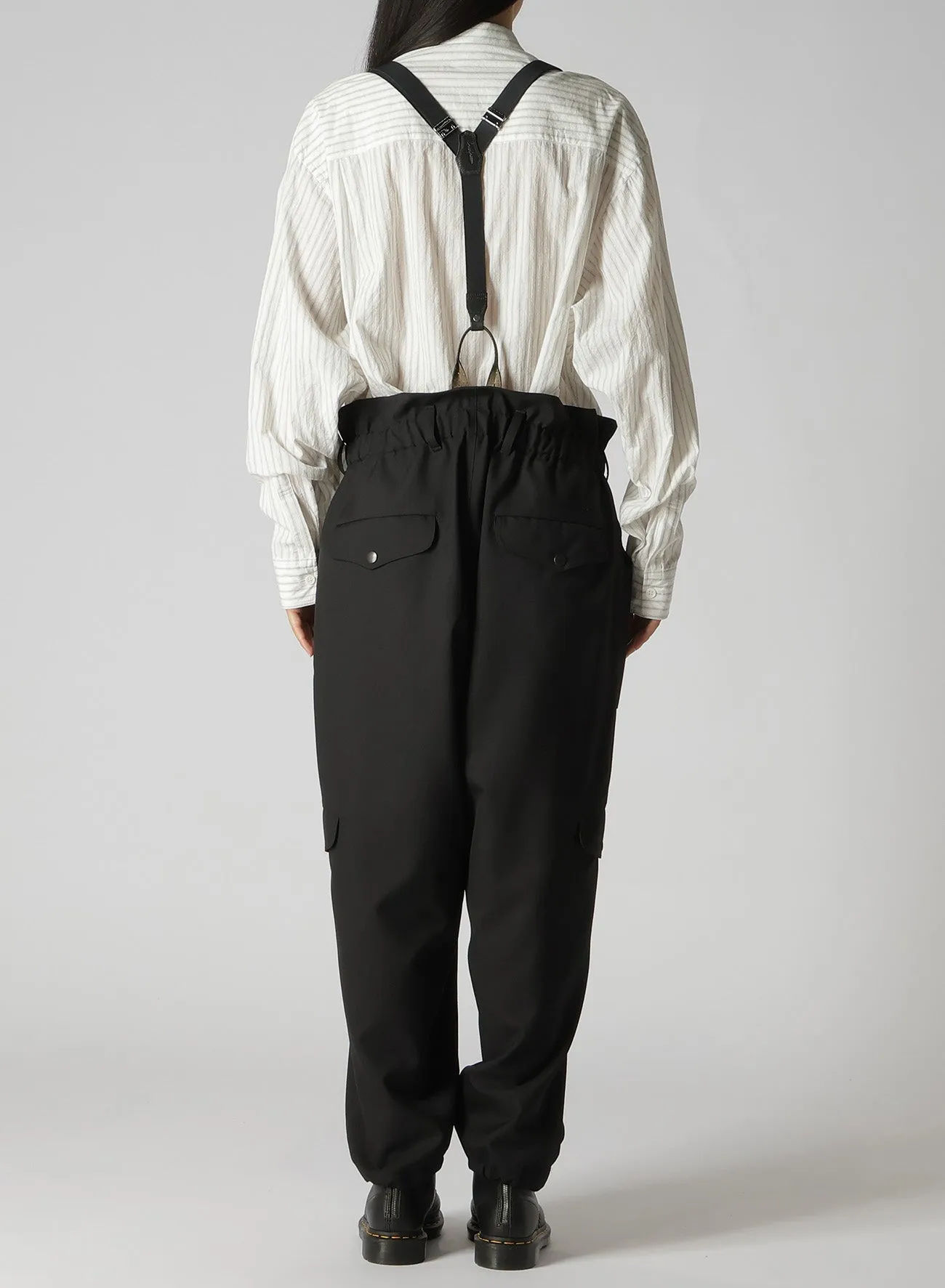 WOOL POLYESTER GABARDINE SUSPENDER PANTS sold by Yohji Yamamoto product image thumbnail 5