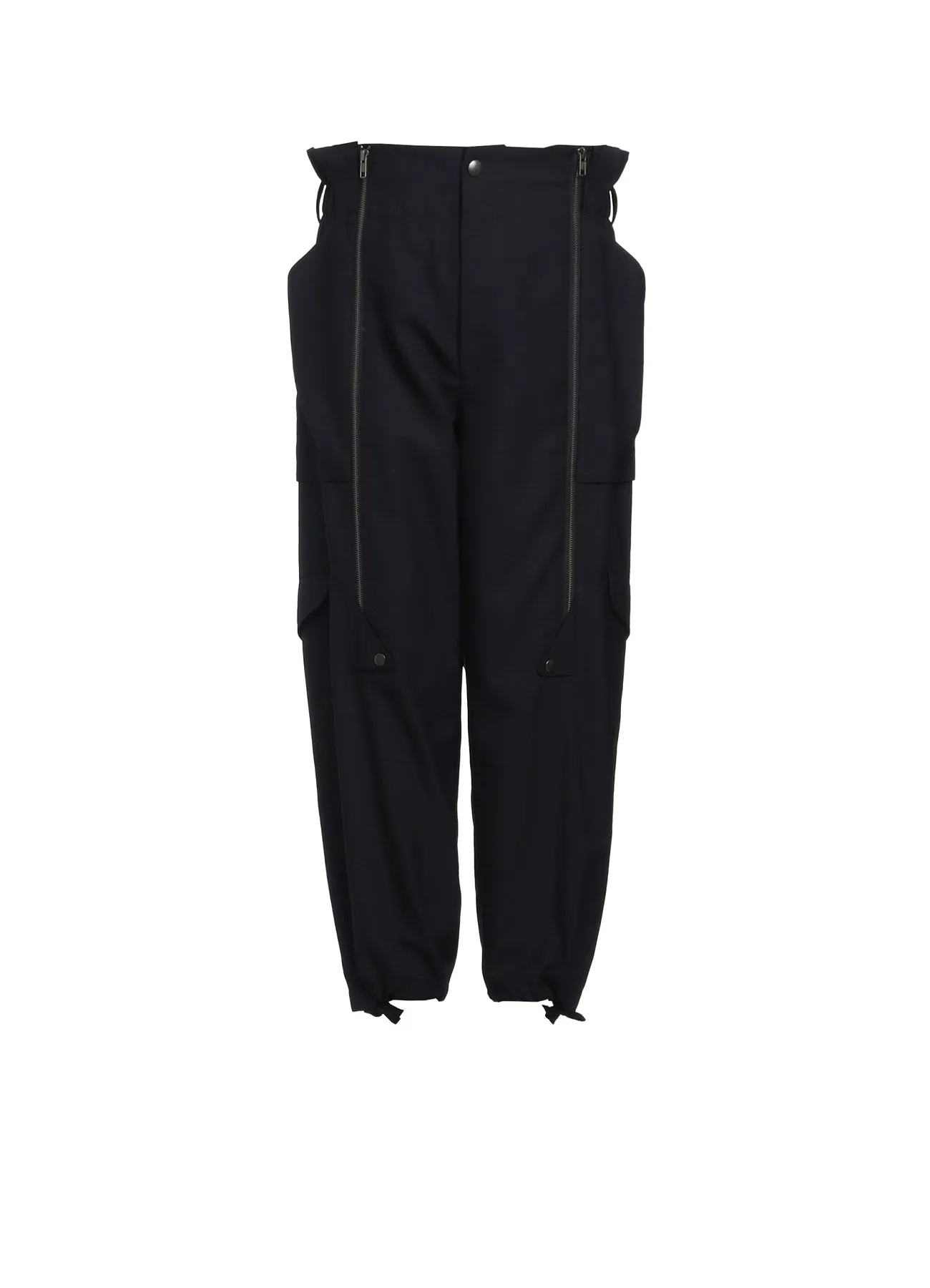 WOOL POLYESTER GABARDINE SUSPENDER PANTS sold by Yohji Yamamoto