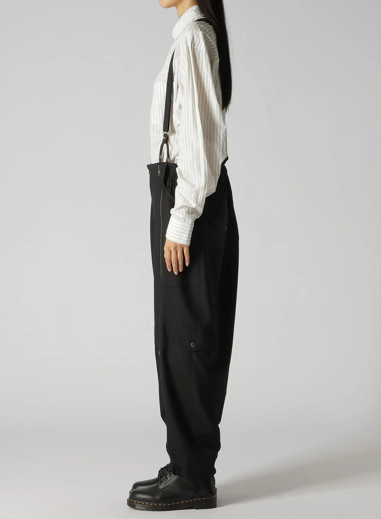 WOOL POLYESTER GABARDINE SUSPENDER PANTS sold by Yohji Yamamoto product image thumbnail 4
