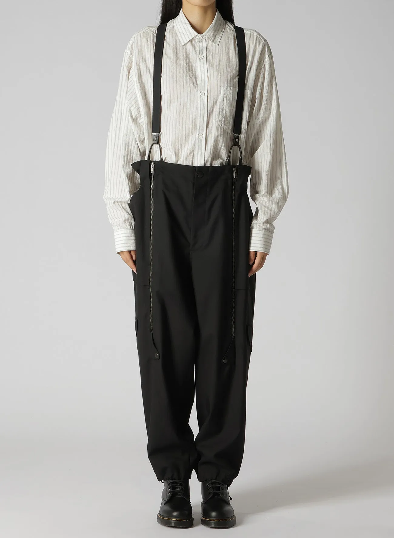 WOOL POLYESTER GABARDINE SUSPENDER PANTS sold by Yohji Yamamoto product image thumbnail 3