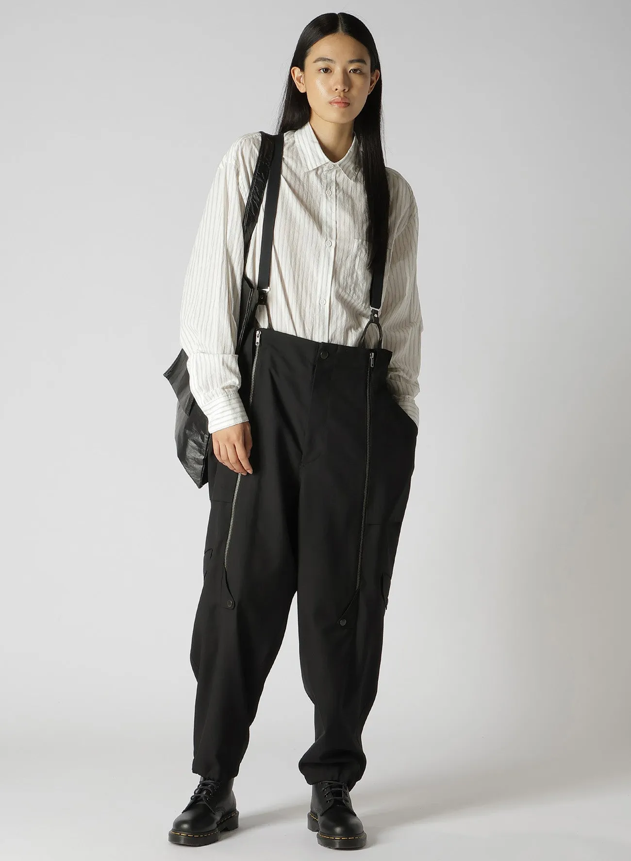 WOOL POLYESTER GABARDINE SUSPENDER PANTS sold by Yohji Yamamoto product image thumbnail 2