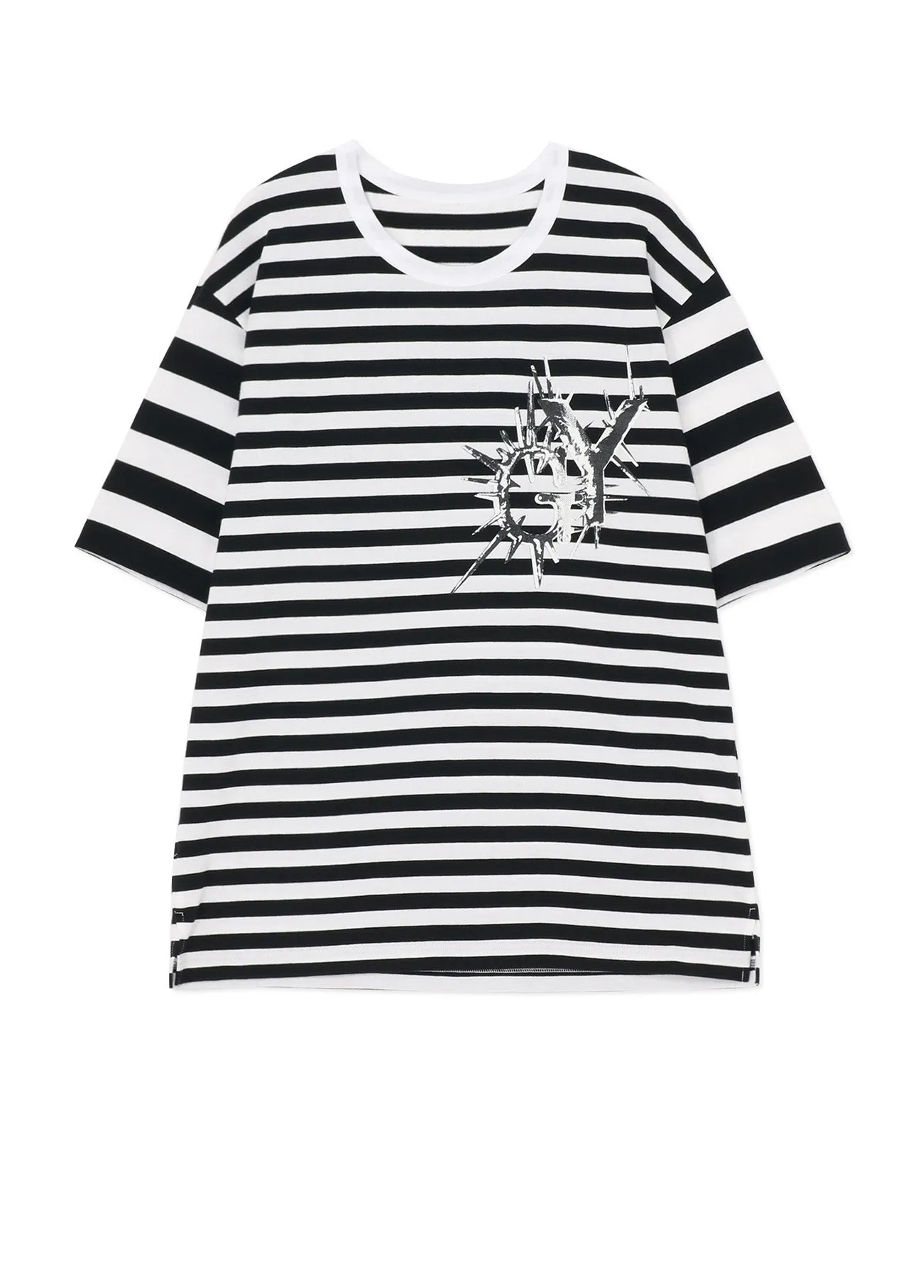 DIFFERENT LINES BORDER JERSEY GYLOGO TYPE-E GRAPHIC PRINT T-SHIRT sold by Yohji Yamamoto