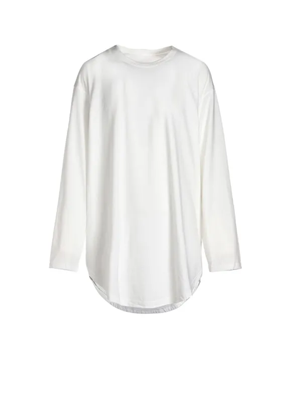 COTTON JERSEY ROUND HEM JUMBO LONG SLEEVE T sold by Yohji Yamamoto