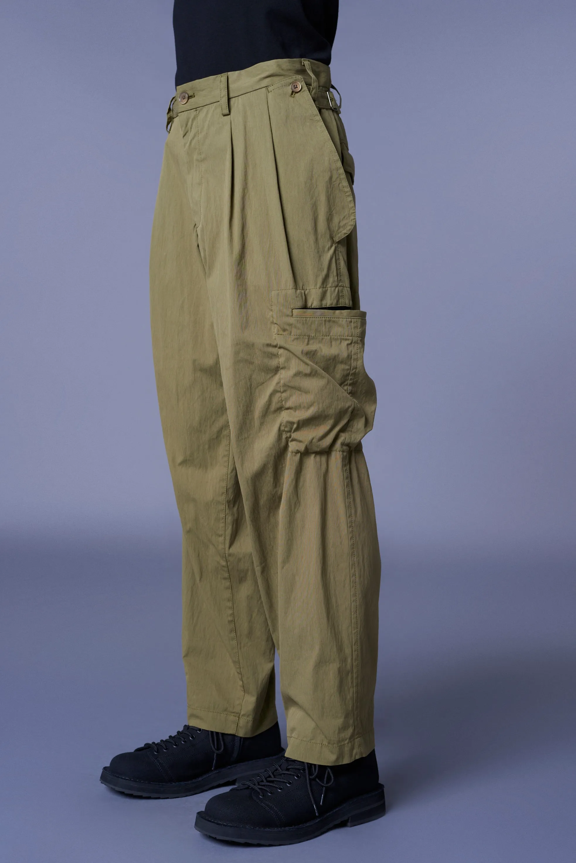 COTTON/NYLON OXFORD PANTS WITH FULLED WOOL GAUZE POCKETS sold by Yohji Yamamoto product image thumbnail 5