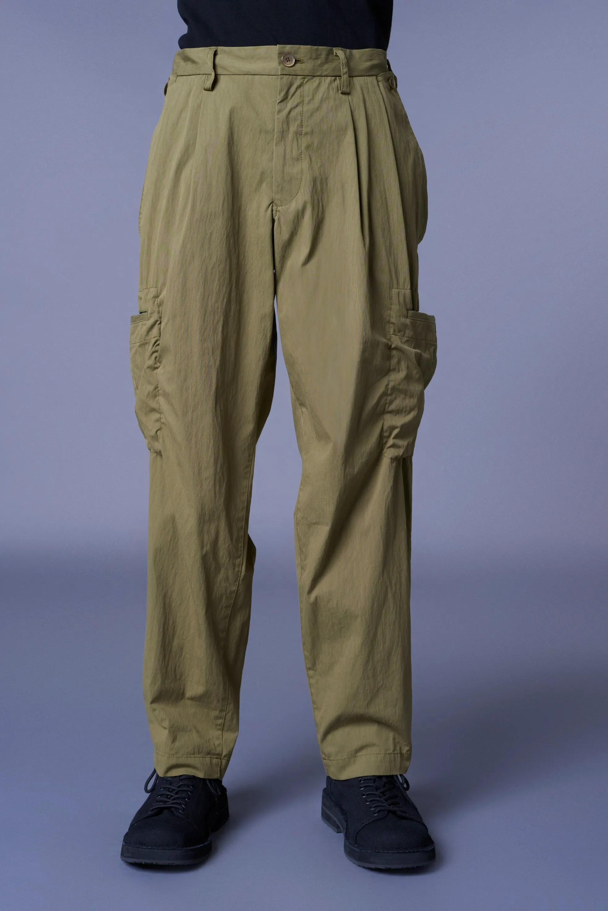 COTTON/NYLON OXFORD PANTS WITH FULLED WOOL GAUZE POCKETS sold by Yohji Yamamoto product image thumbnail 4