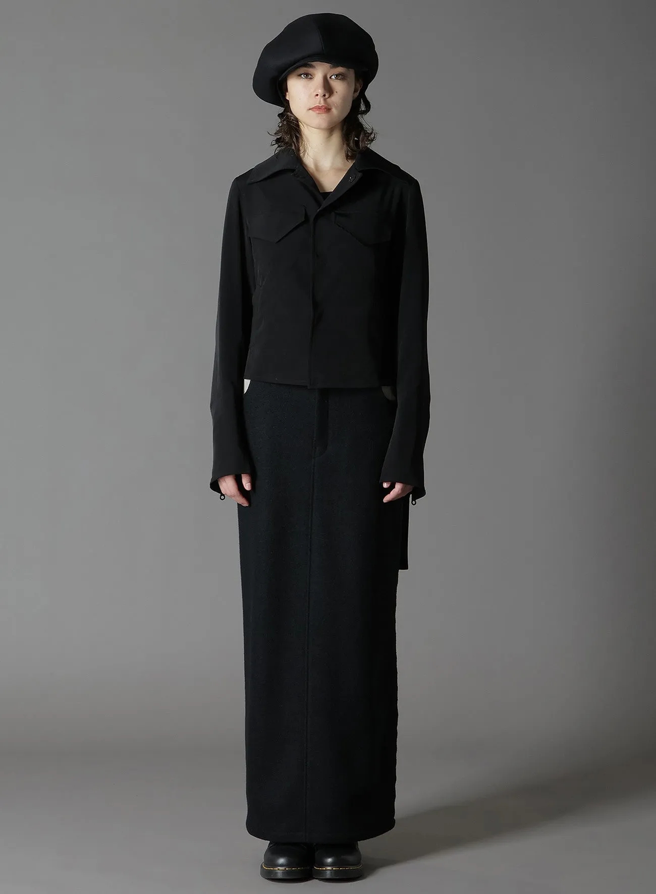 CREPE DE CHINE BACK CUTOUT SHORT JACKET sold by Yohji Yamamoto product image thumbnail 2