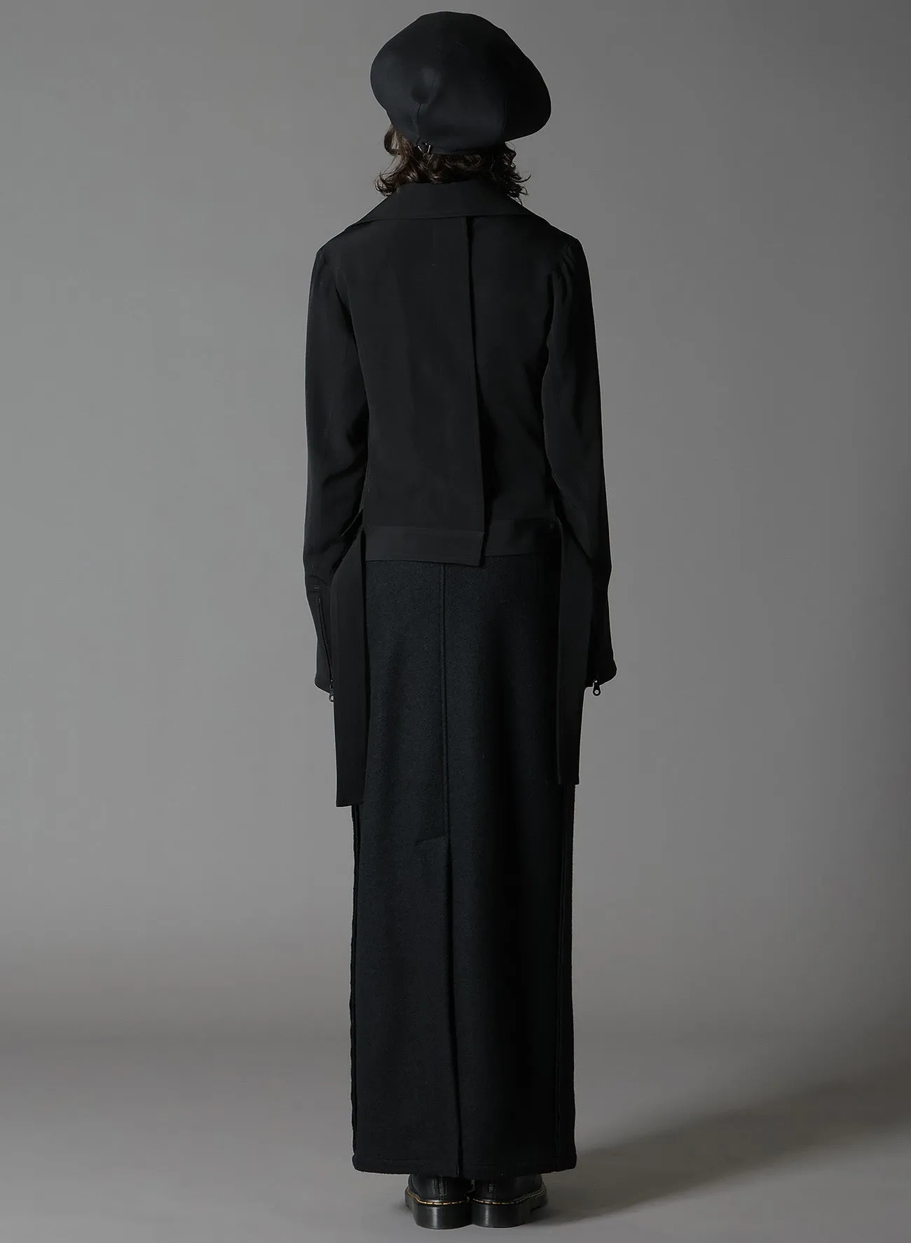CREPE DE CHINE BACK CUTOUT SHORT JACKET sold by Yohji Yamamoto product image thumbnail 5