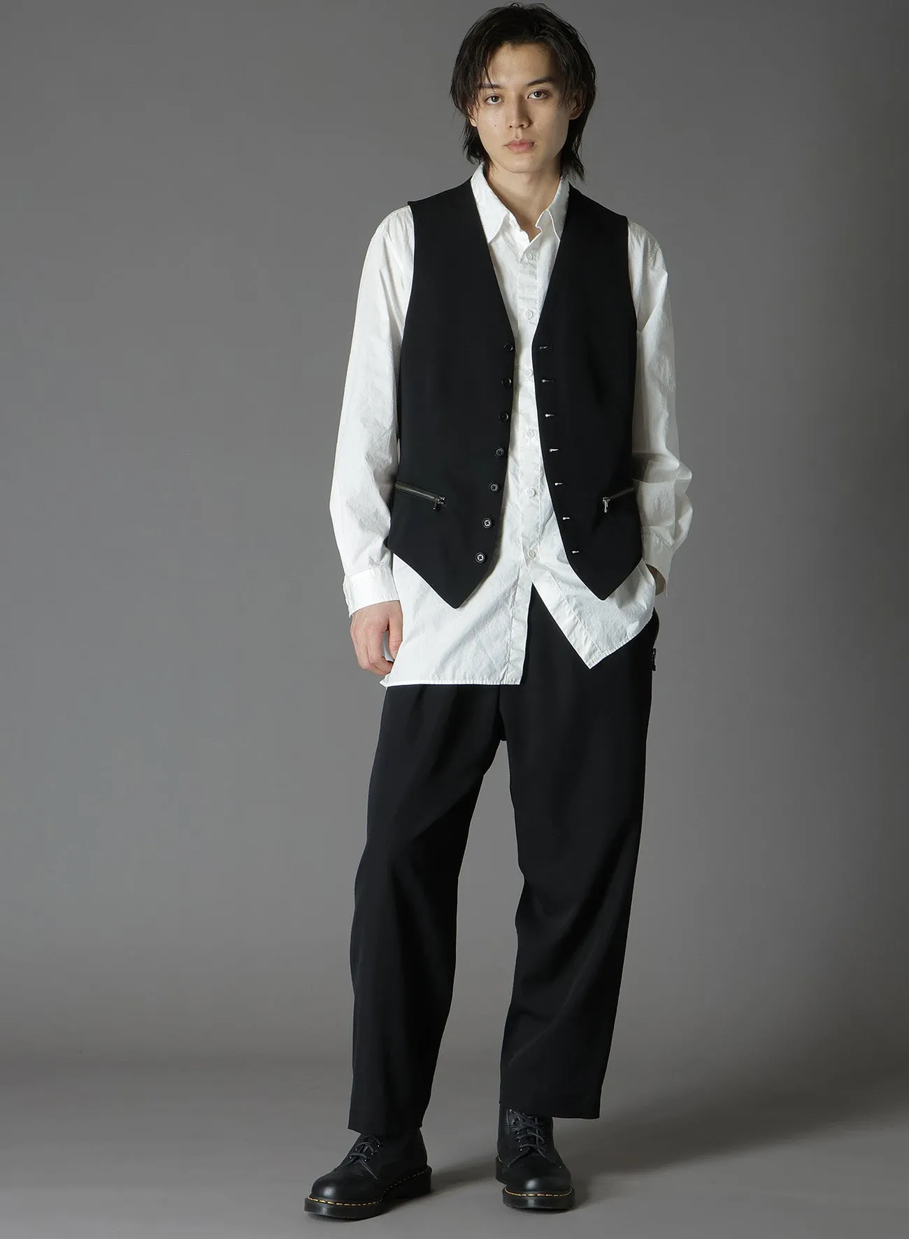 WOOL GABARDINE ZIPPER POCKET VEST sold by Yohji Yamamoto product image thumbnail 2