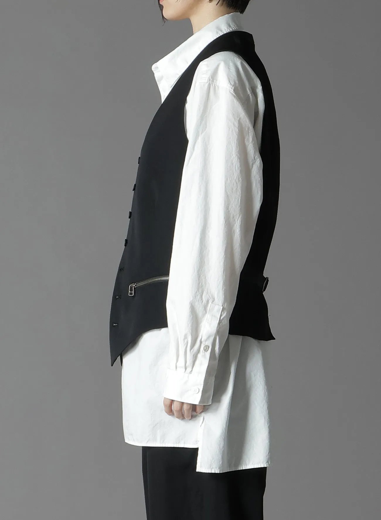 WOOL GABARDINE ZIPPER POCKET VEST sold by Yohji Yamamoto product image thumbnail 4