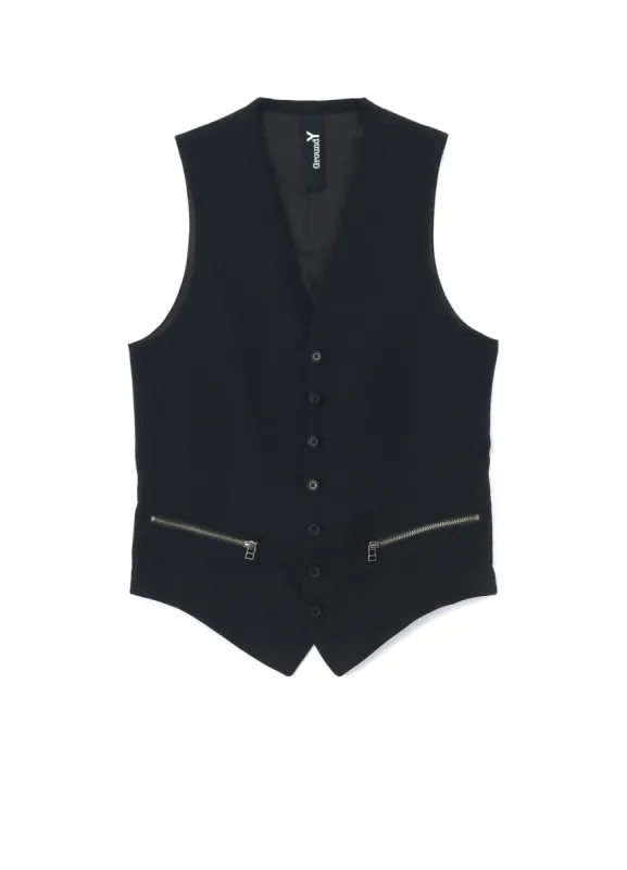 WOOL GABARDINE ZIPPER POCKET VEST made by Yohji Yamamoto