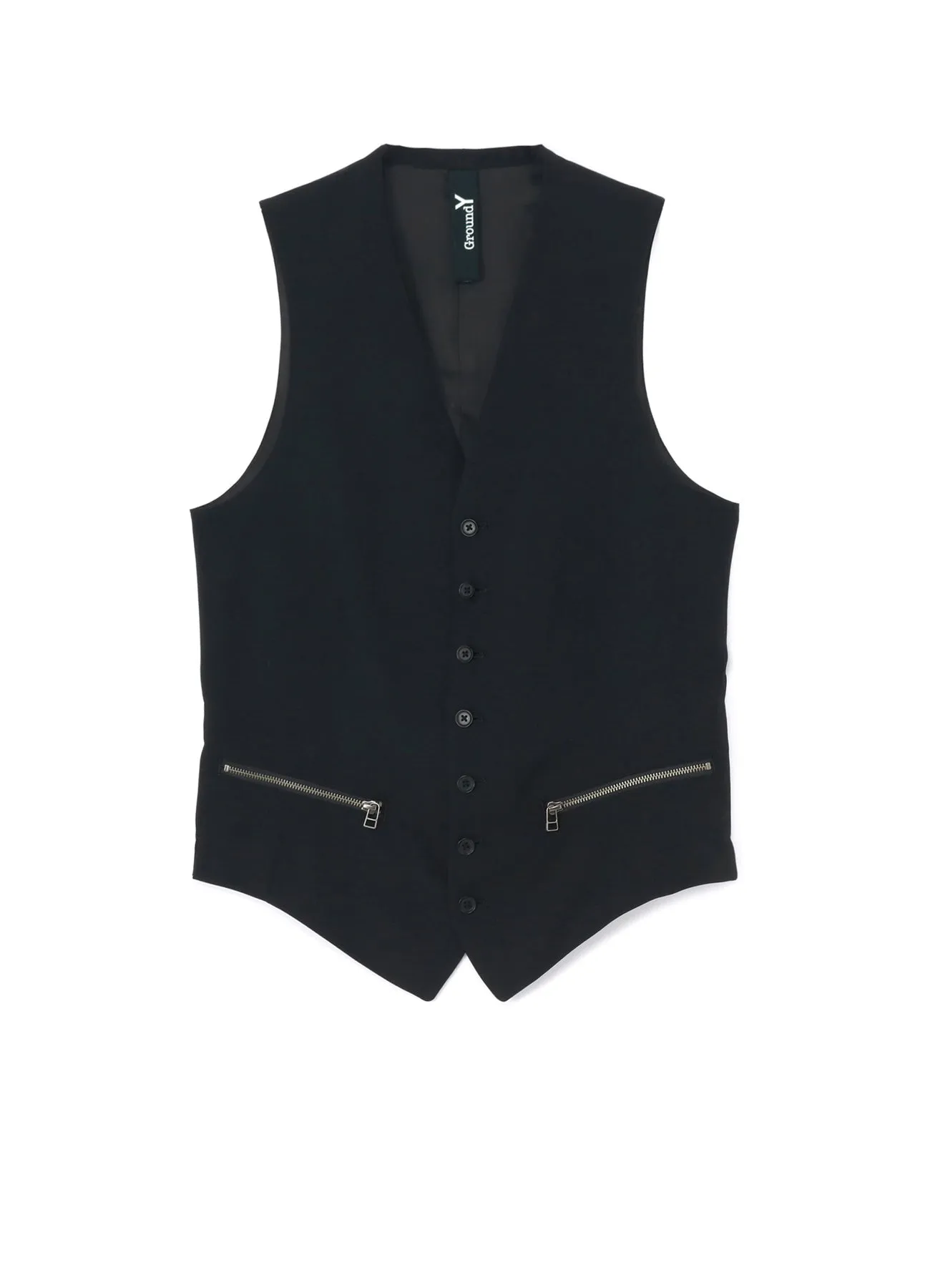 WOOL GABARDINE ZIPPER POCKET VEST sold by Yohji Yamamoto