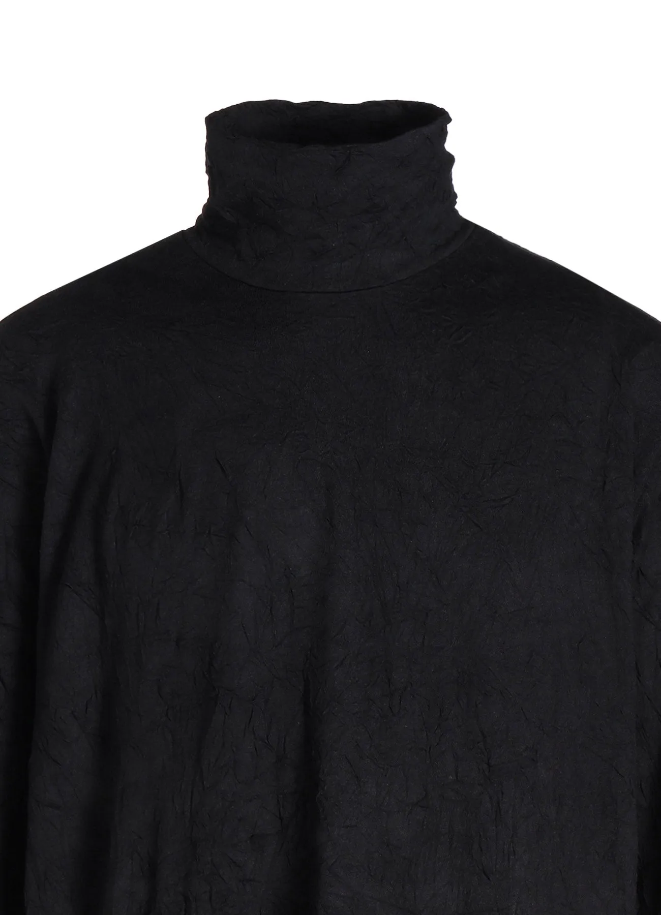 WRINKLED PLAIN STITCH RIGHT-BUTTON OPEN TURTLENECK LONG-SLEEVED T-SHIRT sold by Yohji Yamamoto product image thumbnail 5