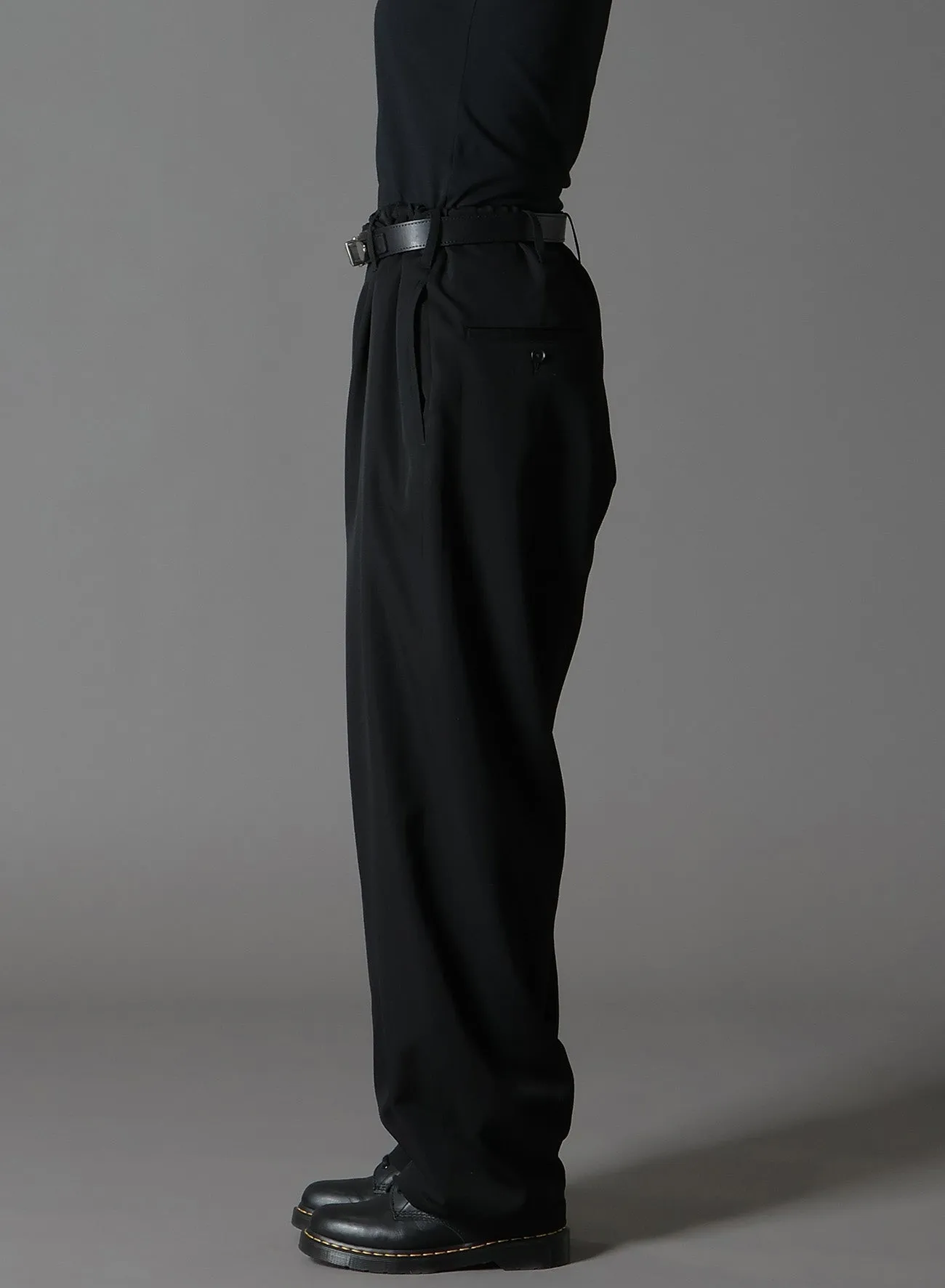 WOOL GABARDINE WAIST STRING PANTS sold by Yohji Yamamoto product image thumbnail 4