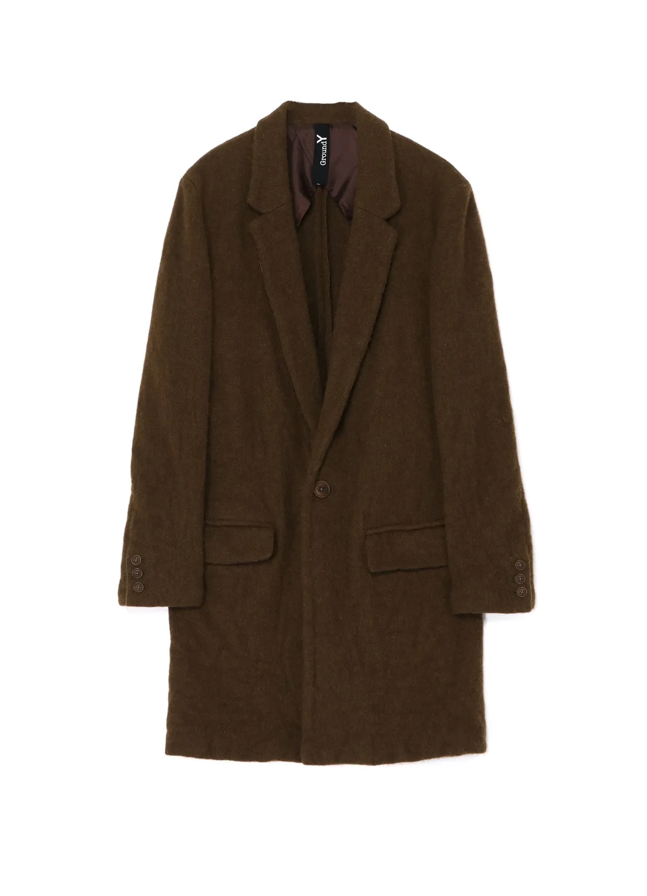 FULLING WOOL SERGE 1 BUTTON LONG JACKET sold by Yohji Yamamoto
