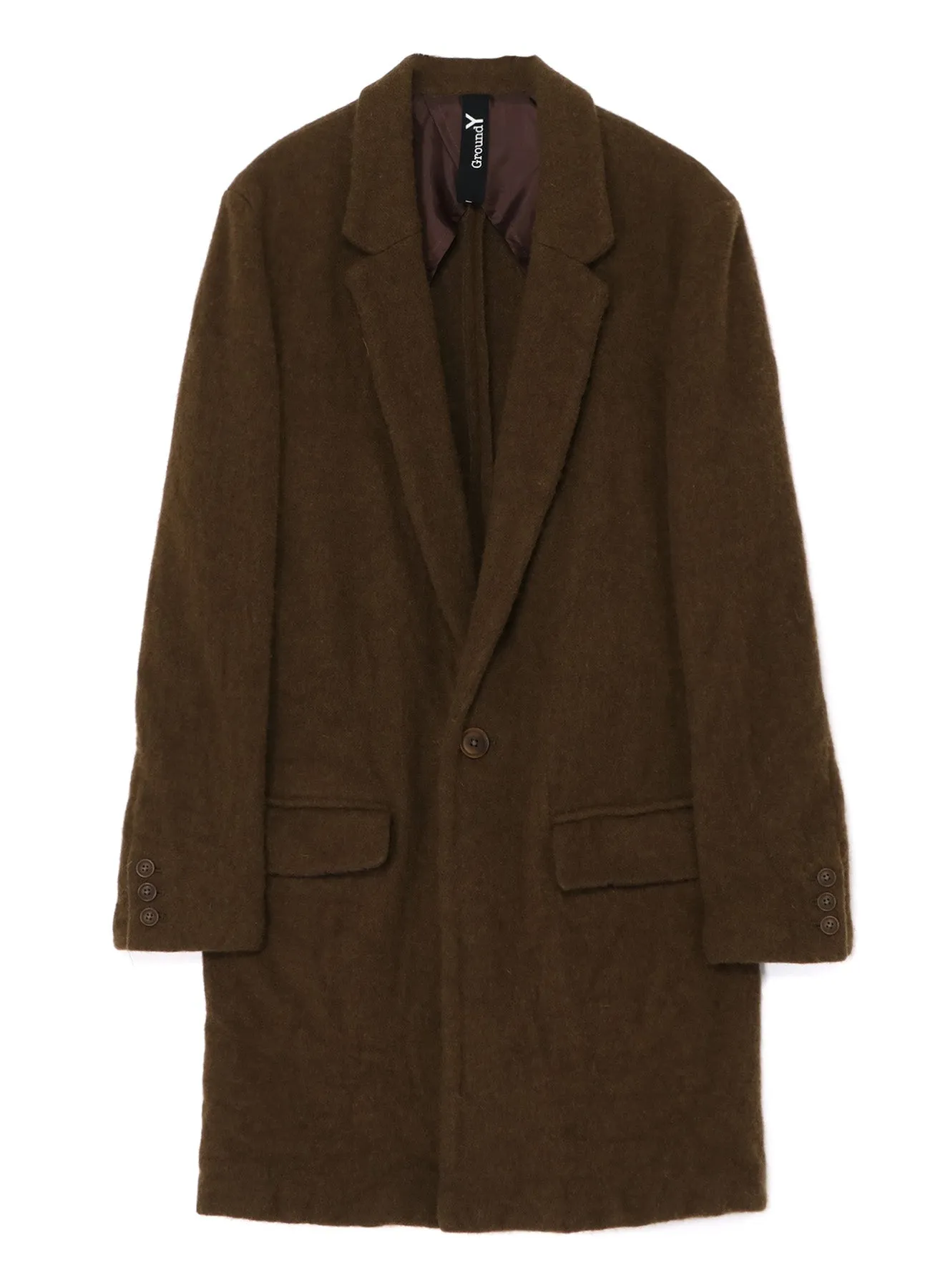 FULLING WOOL SERGE 1 BUTTON LONG JACKET sold by Yohji Yamamoto product image thumbnail 5