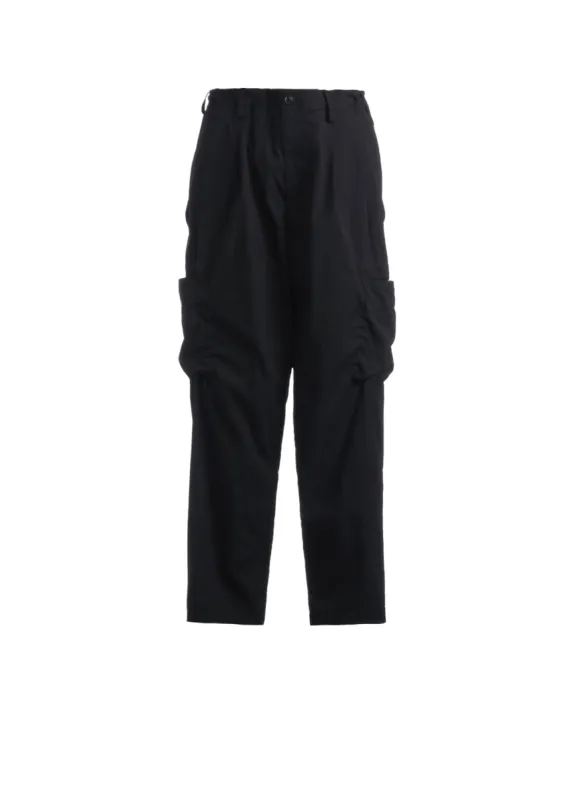 COTTON/NYLON OXFORD PANTS WITH FULLED WOOL GAUZE POCKETS made by Yohji Yamamoto
