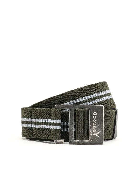 STRIPED RUBBER JACQUARD STRETCH BELT made by Yohji Yamamoto