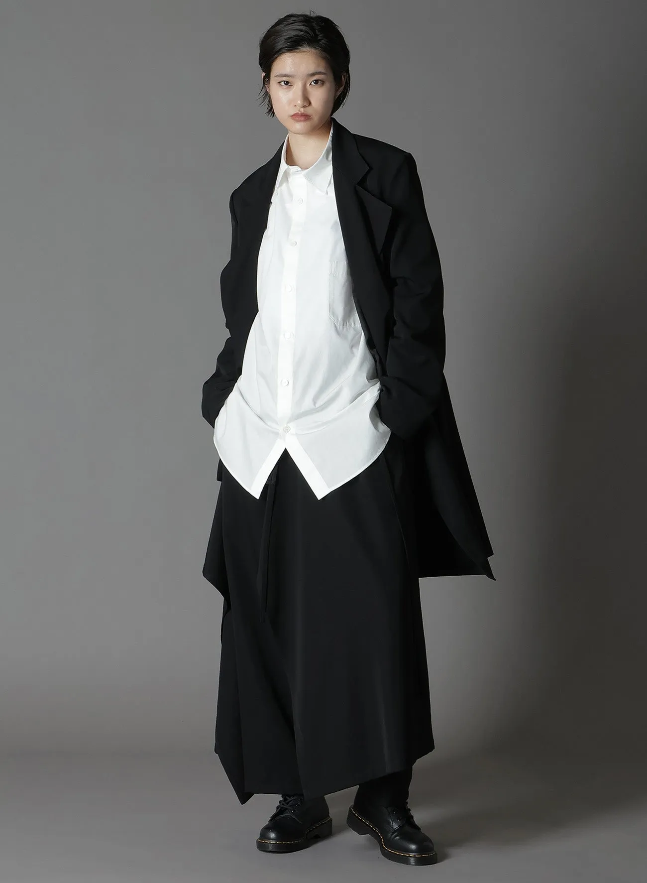 WOOL GABARDINE ASYMMETRICAL JACKET sold by Yohji Yamamoto product image thumbnail 5