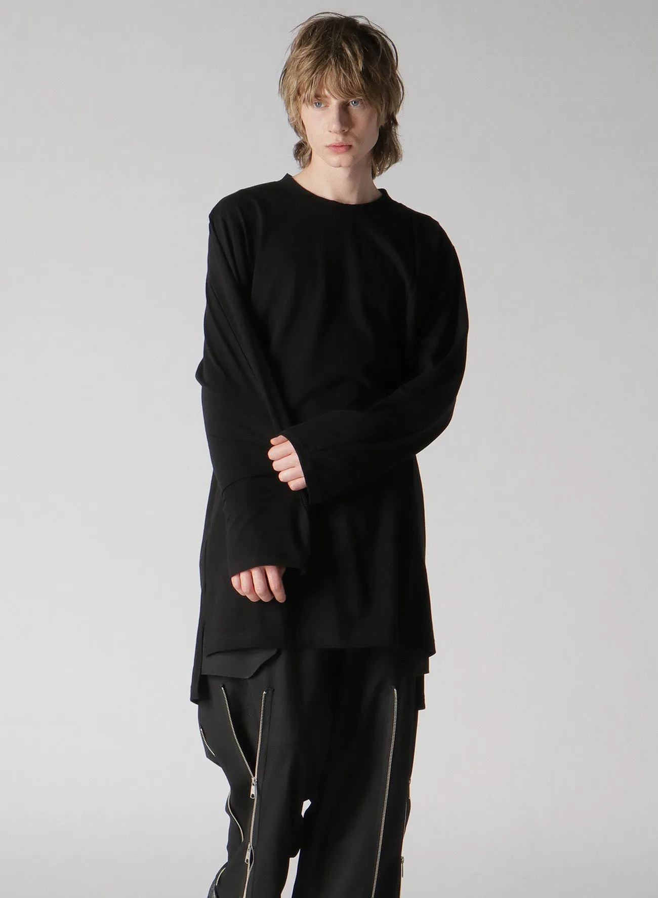 30/ COTTON JERSEY NIGHT SLASH T-SHIRT sold by Yohji Yamamoto product image thumbnail 5