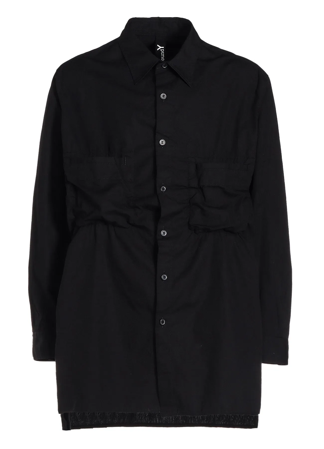 COTTON BROAD SHIRT WITH FULLED WOOL GAUZE POCKETS sold by Yohji Yamamoto product image thumbnail 2