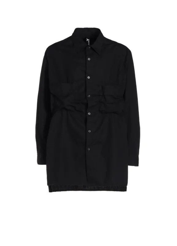 COTTON BROAD SHIRT WITH FULLED WOOL GAUZE POCKETS made by Yohji Yamamoto