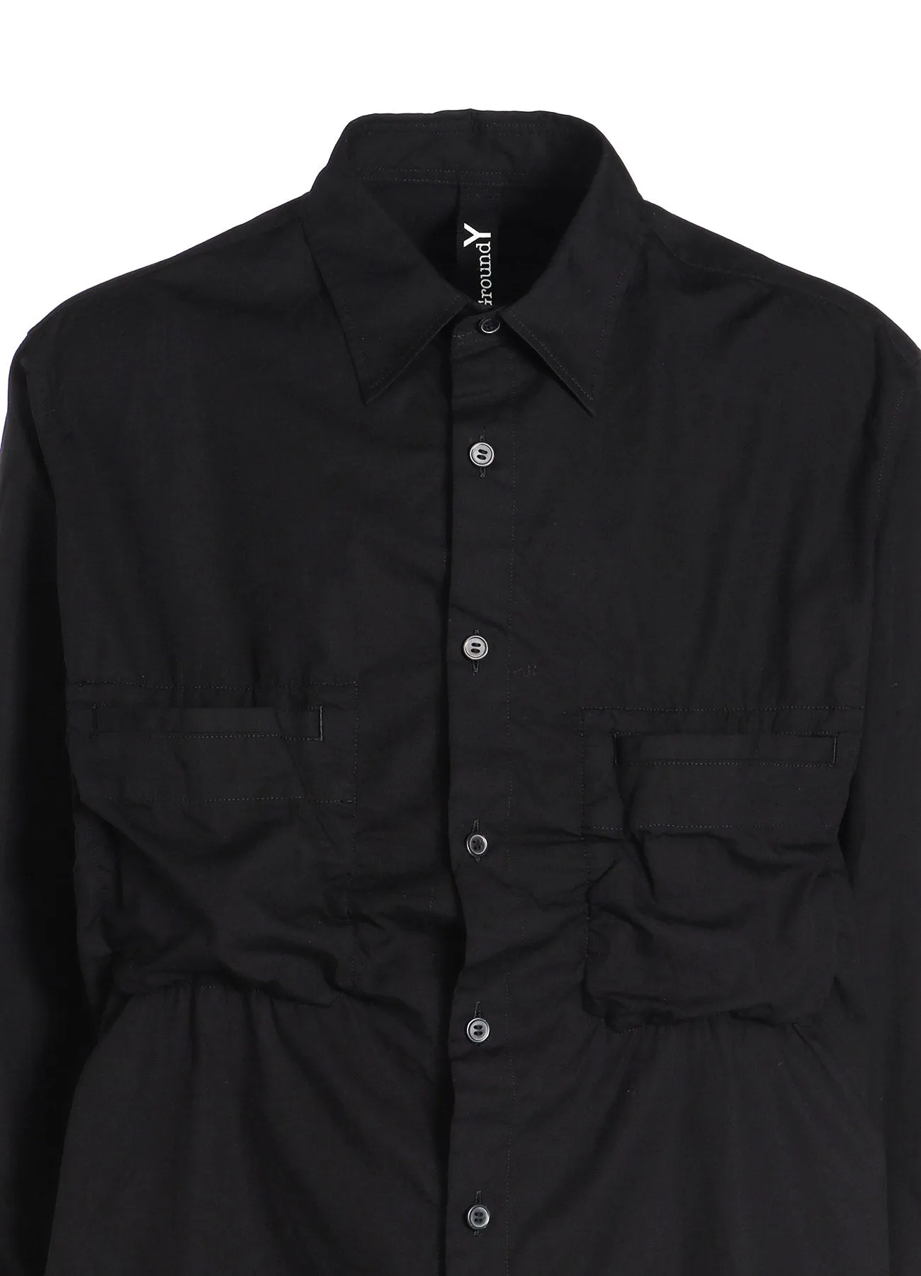 COTTON BROAD SHIRT WITH FULLED WOOL GAUZE POCKETS sold by Yohji Yamamoto product image thumbnail 5