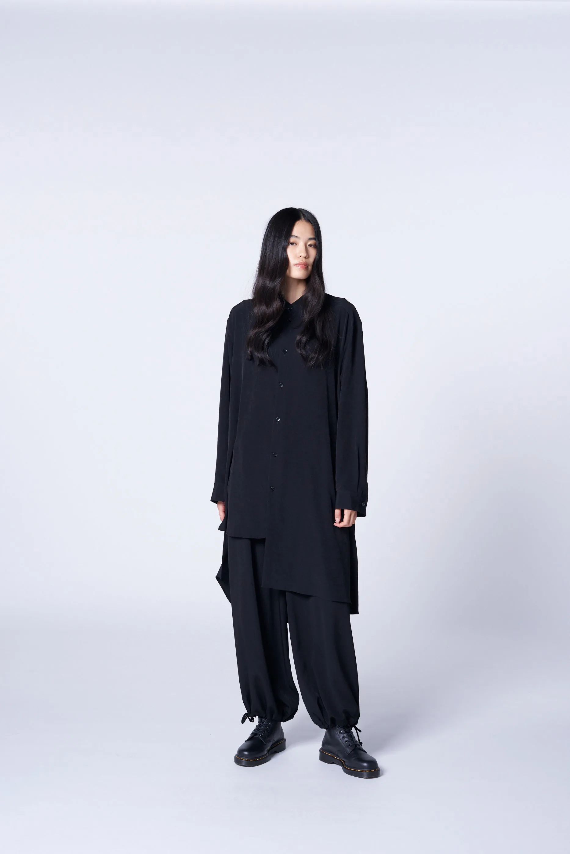 TRIACETATE/POLYESTER CREPE de CHINE JUMBO ASYMMETRIC SHIRT sold by Yohji Yamamoto product image thumbnail 2