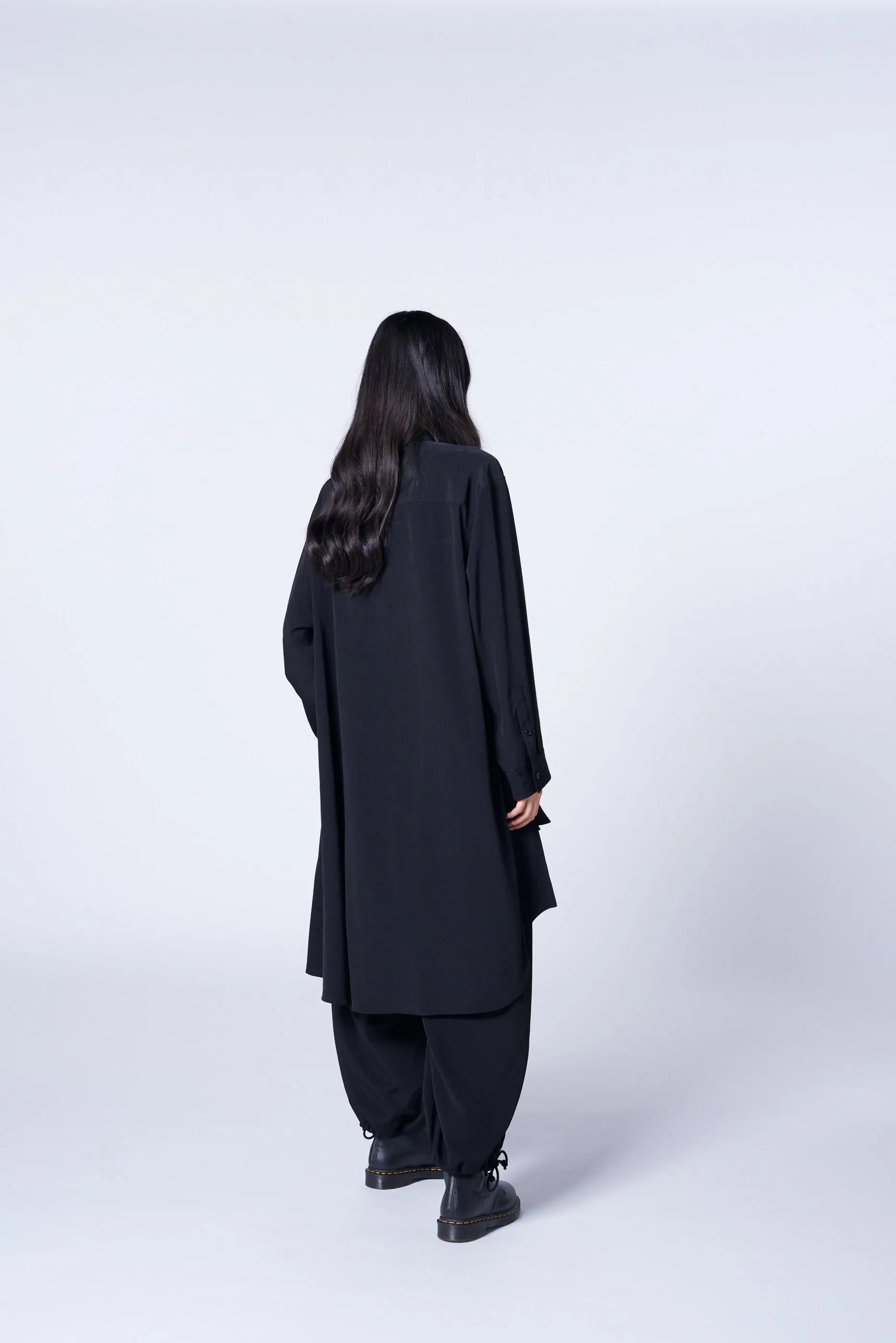 TRIACETATE/POLYESTER CREPE de CHINE JUMBO ASYMMETRIC SHIRT sold by Yohji Yamamoto product image thumbnail 4