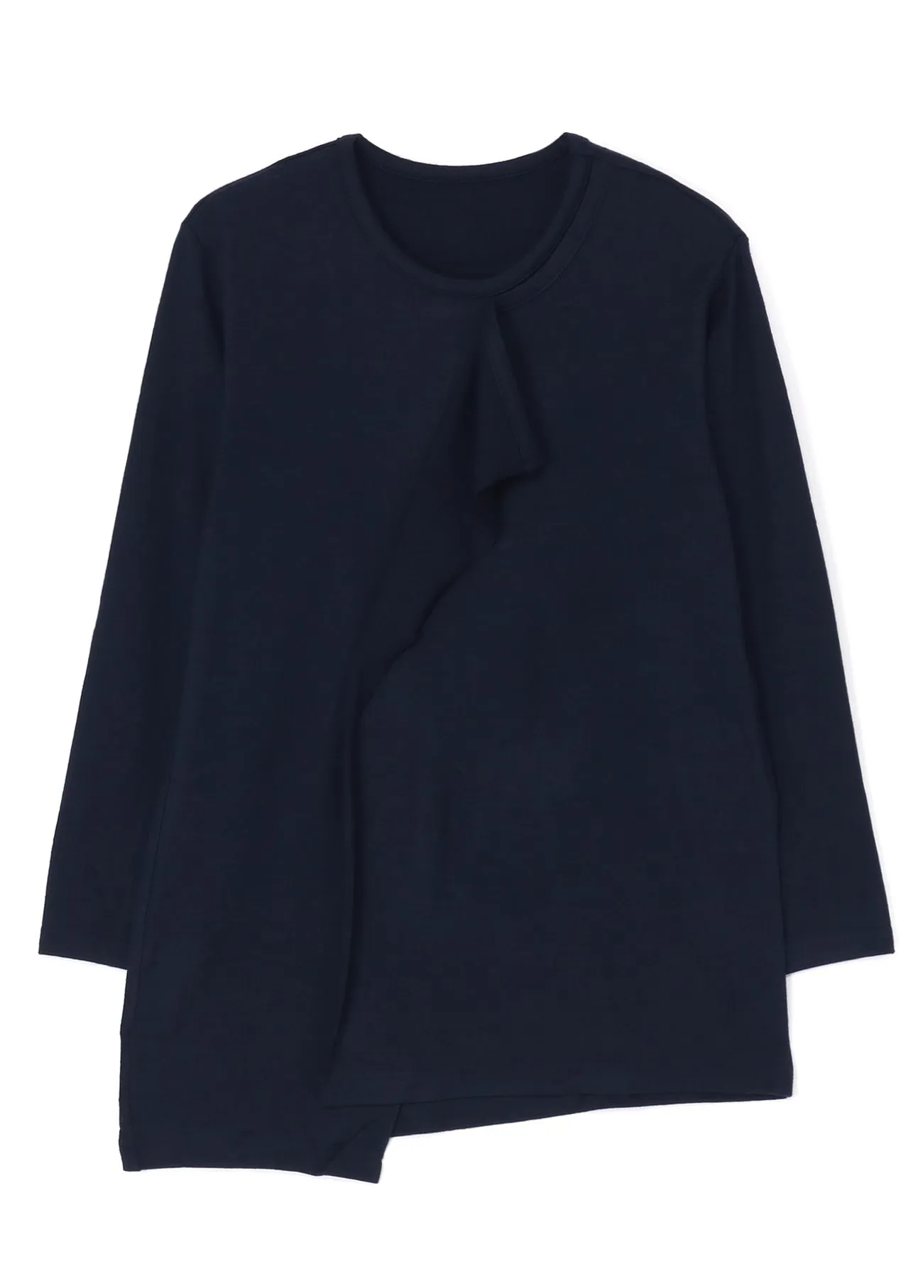 WASHABLE PLAIN STITCH DROOPING FRONT LONG T-SHIRT sold by Yohji Yamamoto product image thumbnail 2