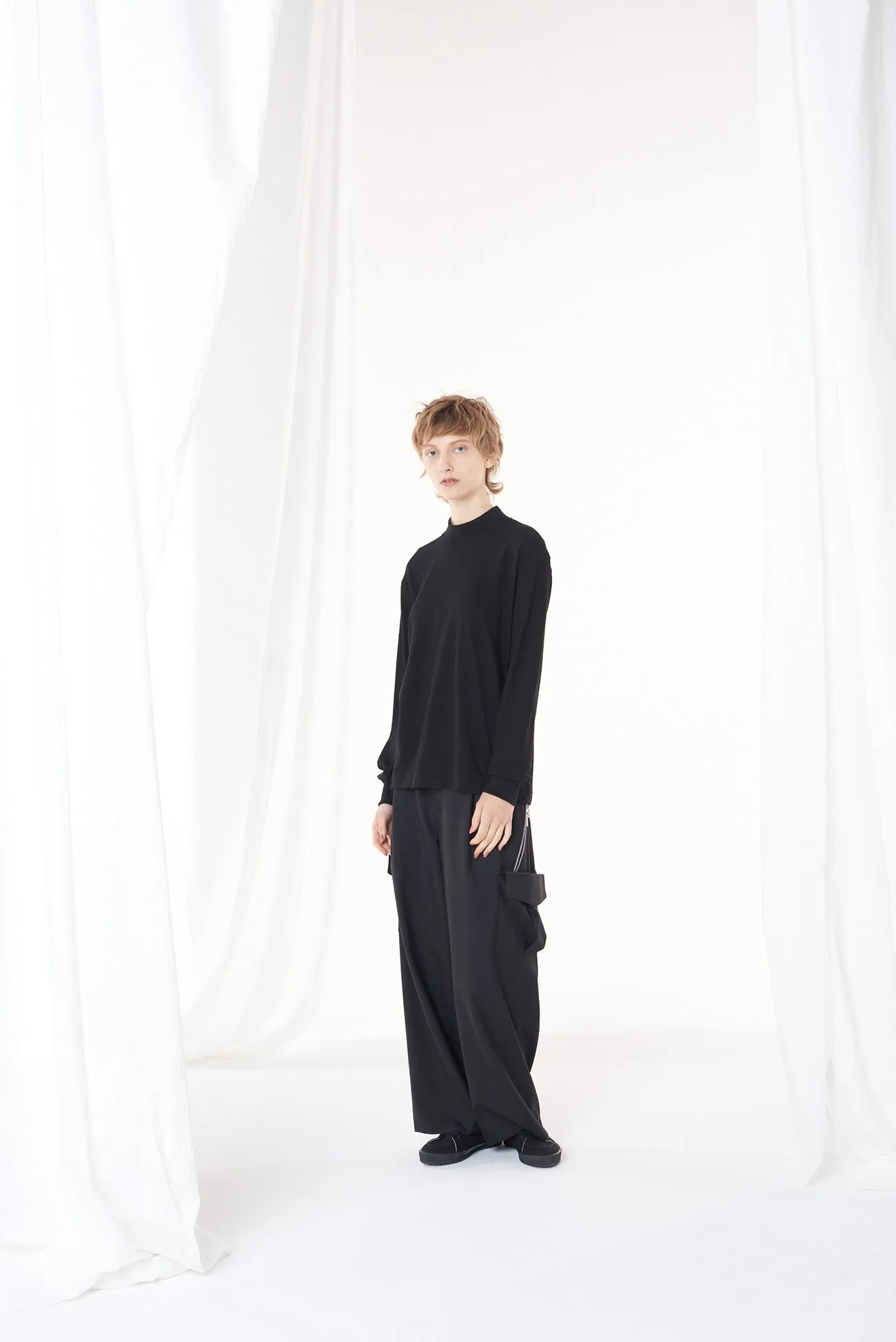 30/COTTON T-CLOTH HIGH NECK LONG SLEEVE CUT SEW sold by Yohji Yamamoto product image thumbnail 2