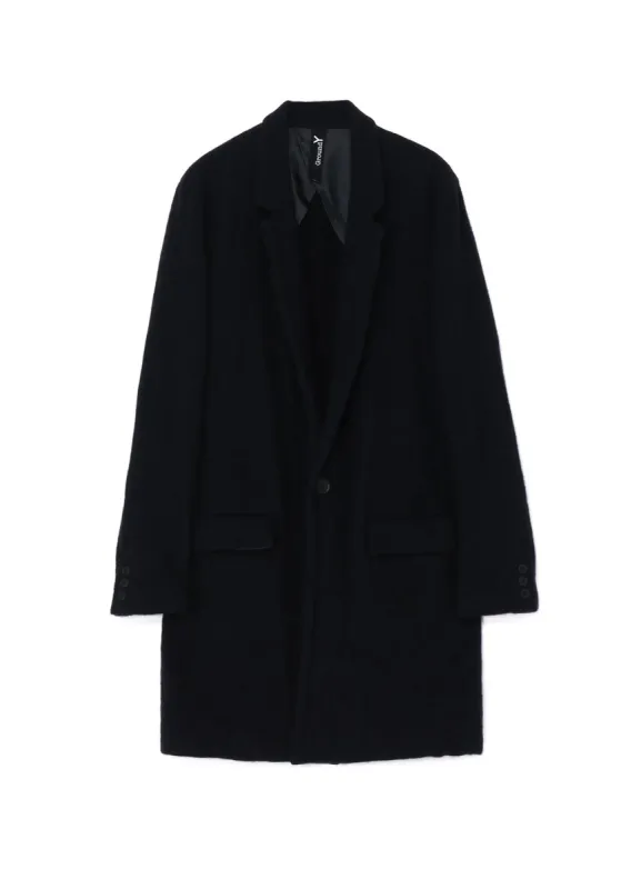 FULLING WOOL SERGE 1 BUTTON LONG JACKET sold by Yohji Yamamoto