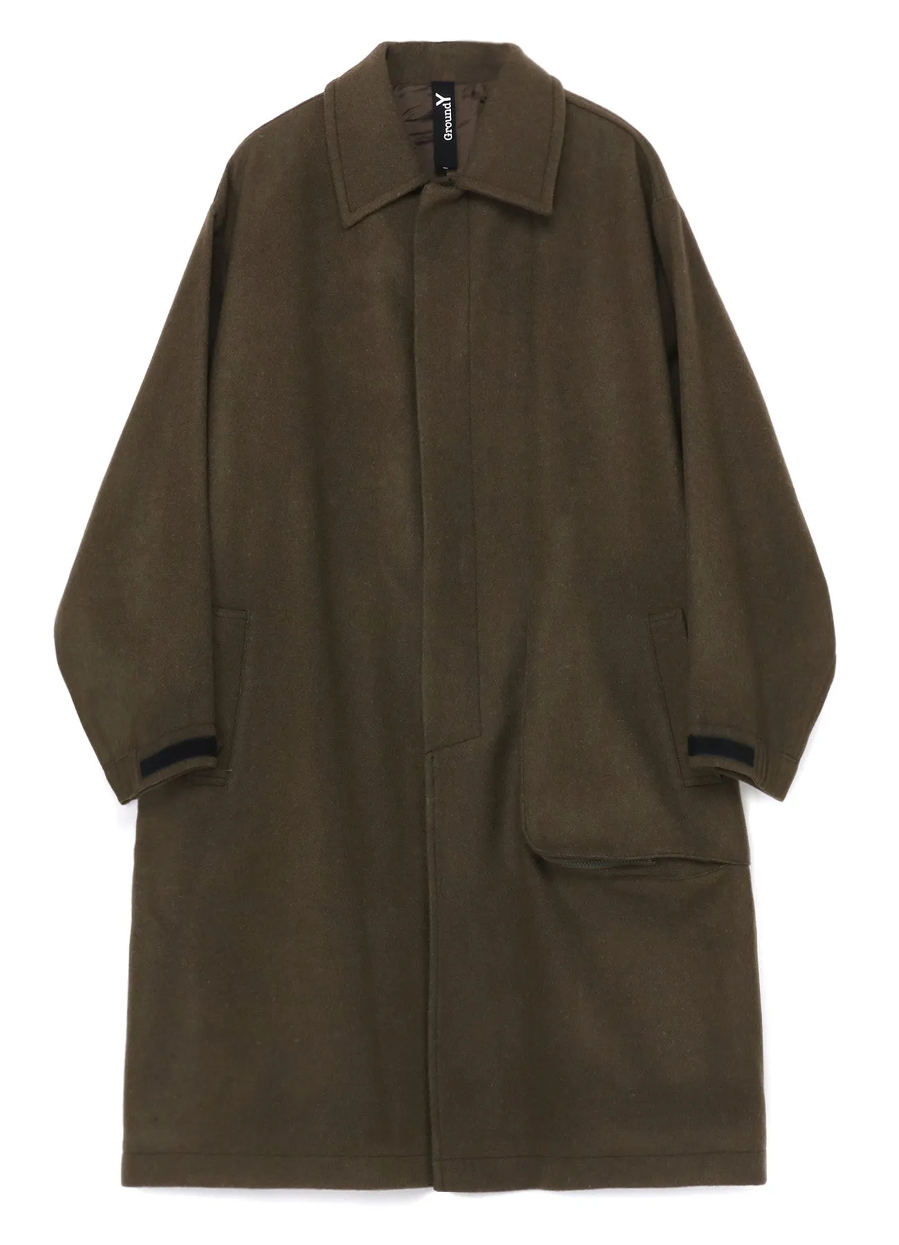 RECYCLED WOOL MELTON GUSSET BALMACHAN COAT sold by Yohji Yamamoto product image thumbnail 2