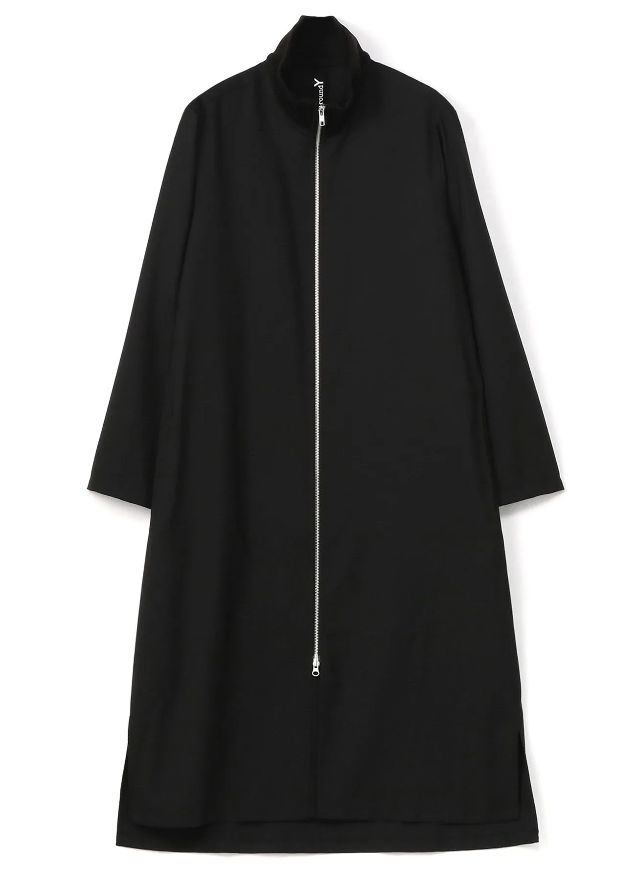 WOOL/POLYESTER GABARDINE ZIP-UP STANDING COLLAR LONG SHIRT sold by Yohji Yamamoto product image thumbnail 2