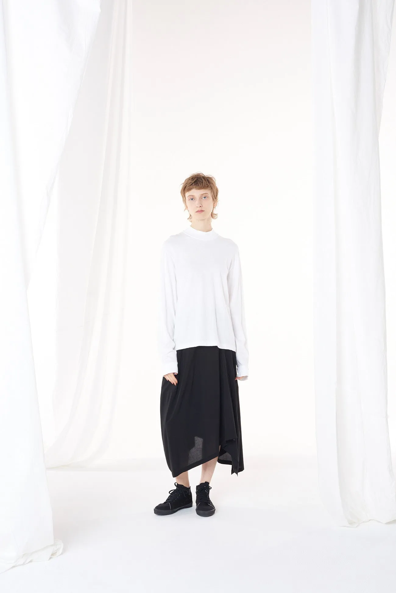 30/COTTON T-CLOTH HIGH NECK LONG SLEEVE CUT SEW sold by Yohji Yamamoto product image thumbnail 2