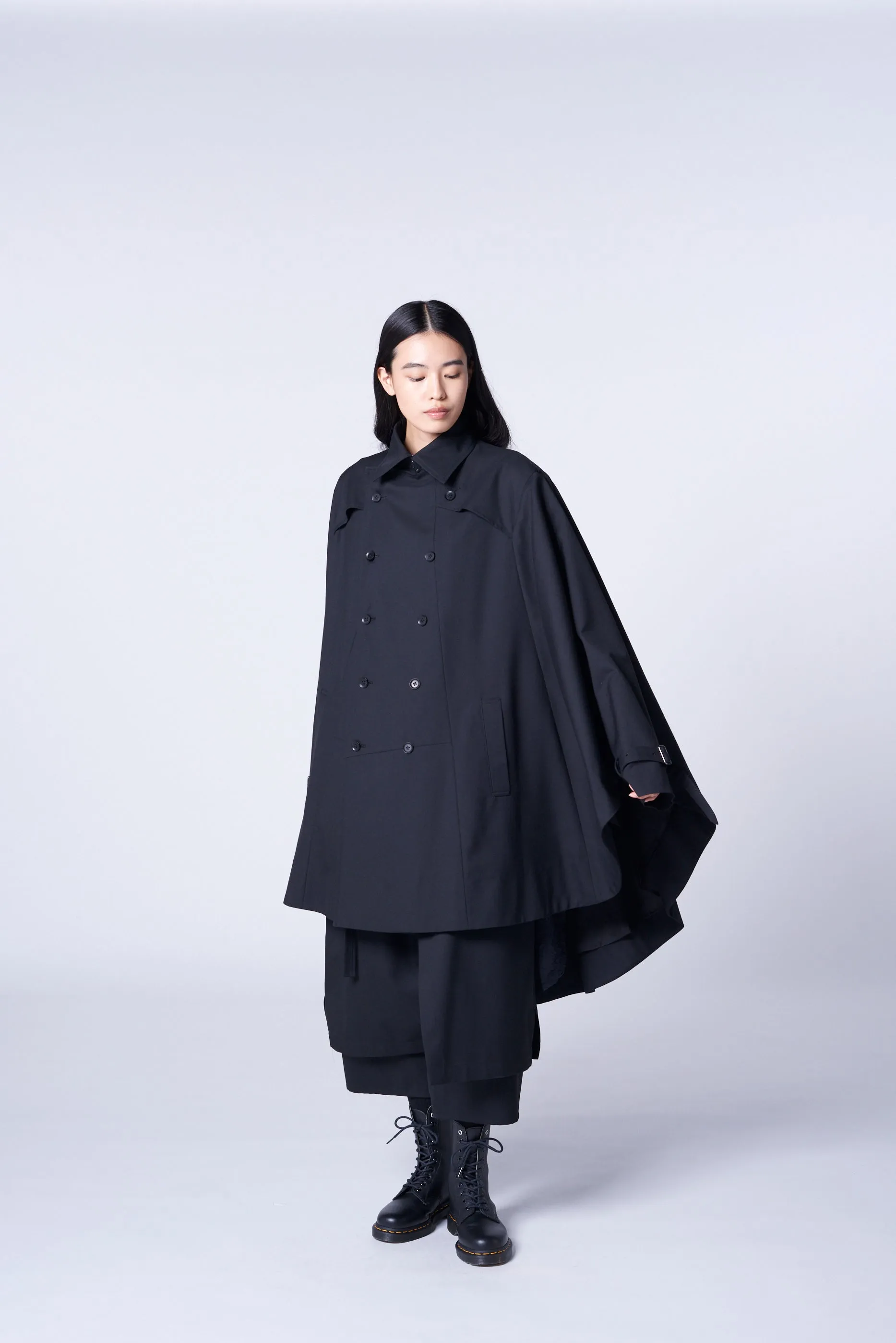WOOL/POLYESTER GABARDINE JUMBO CAPE CLOAK sold by Yohji Yamamoto product image thumbnail 2