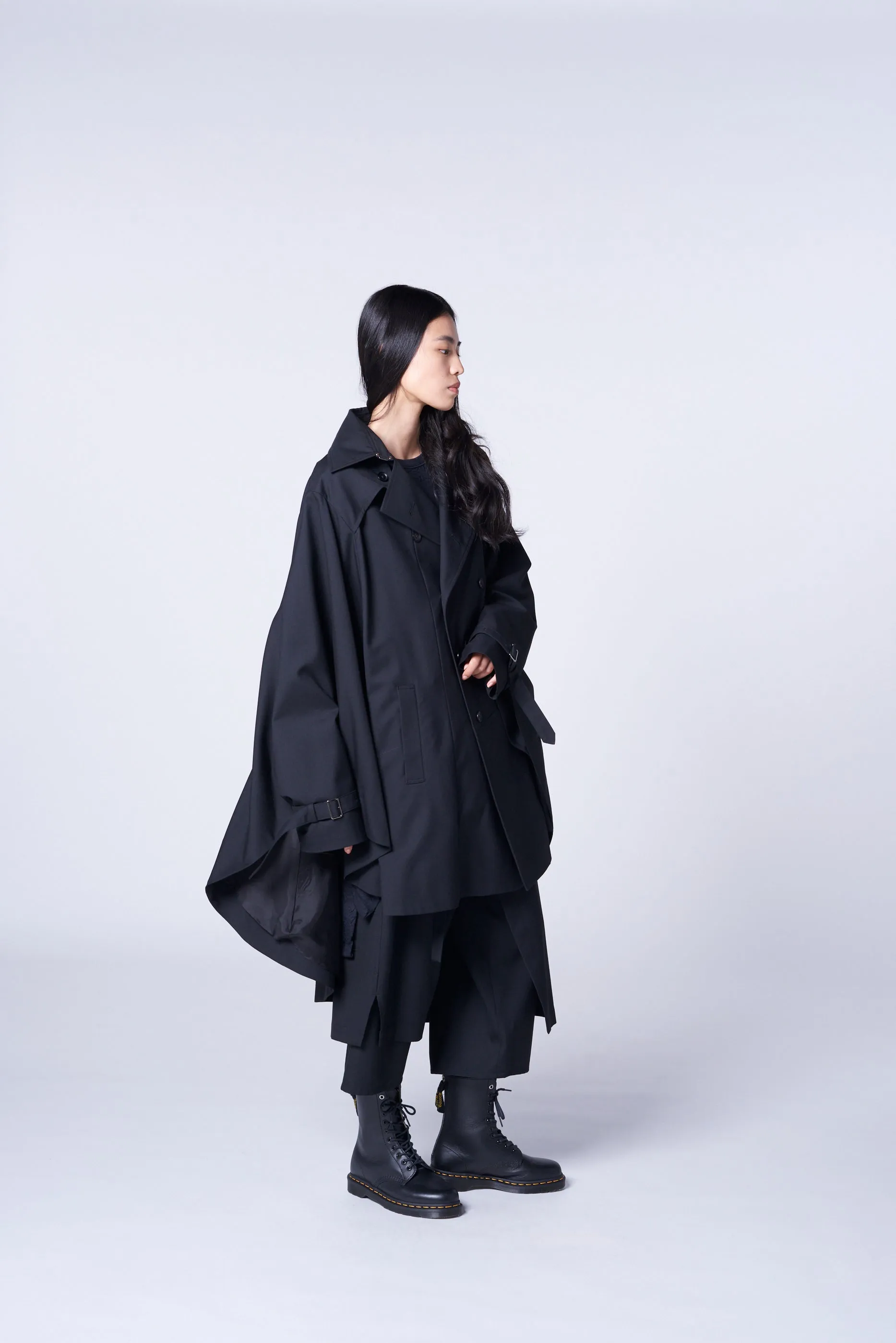 WOOL/POLYESTER GABARDINE JUMBO CAPE CLOAK sold by Yohji Yamamoto product image thumbnail 4