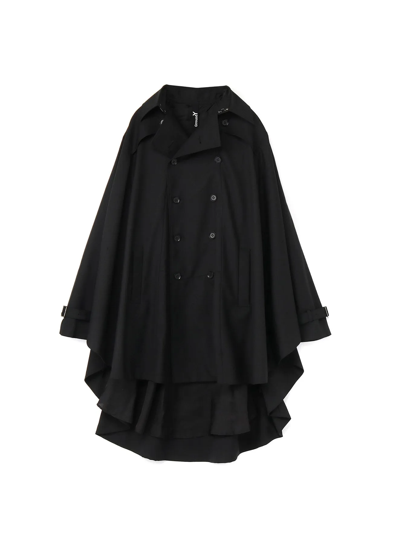 WOOL/POLYESTER GABARDINE JUMBO CAPE CLOAK sold by Yohji Yamamoto