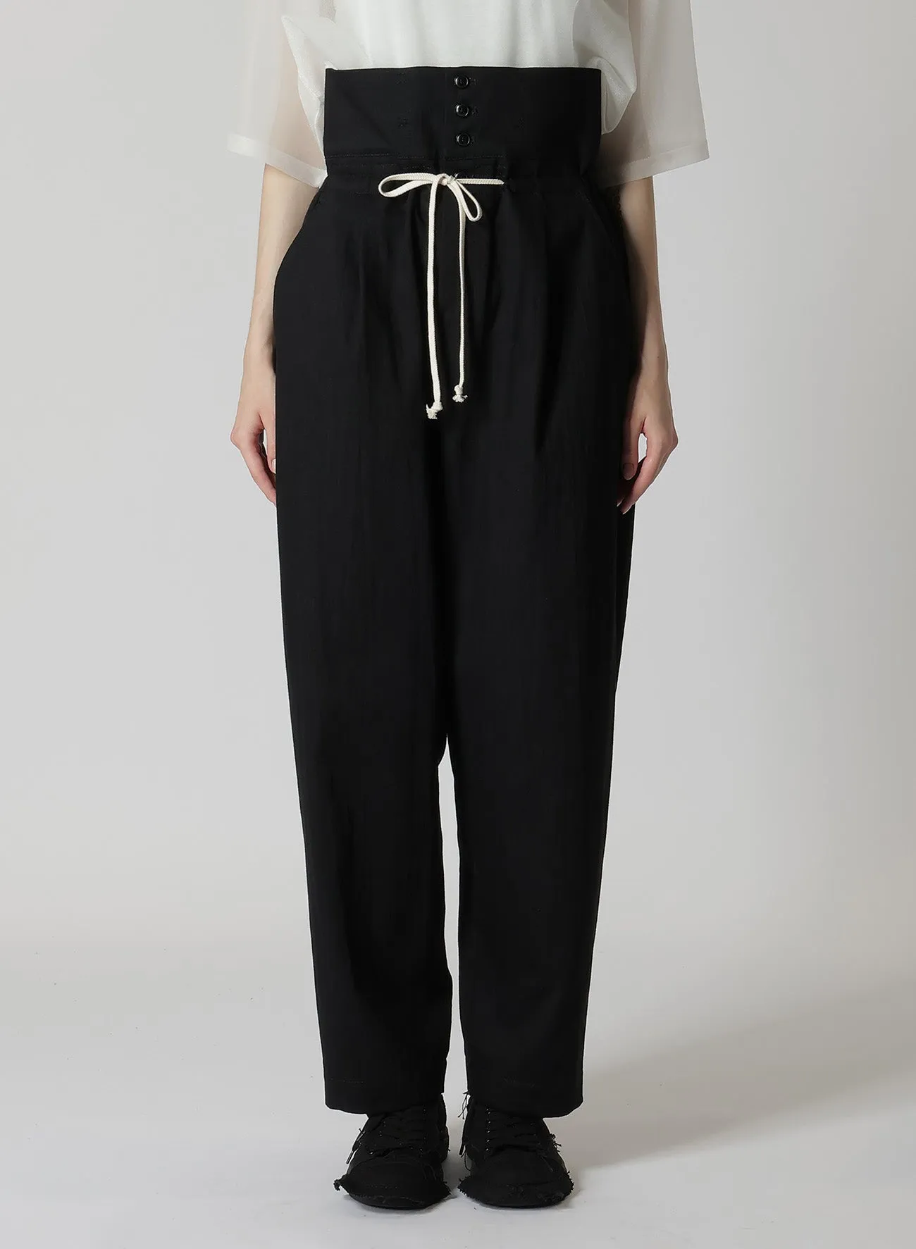 8OZ UNEVEN YARN DENIM R-HIGH WAIST PANTS sold by Yohji Yamamoto product image thumbnail 2