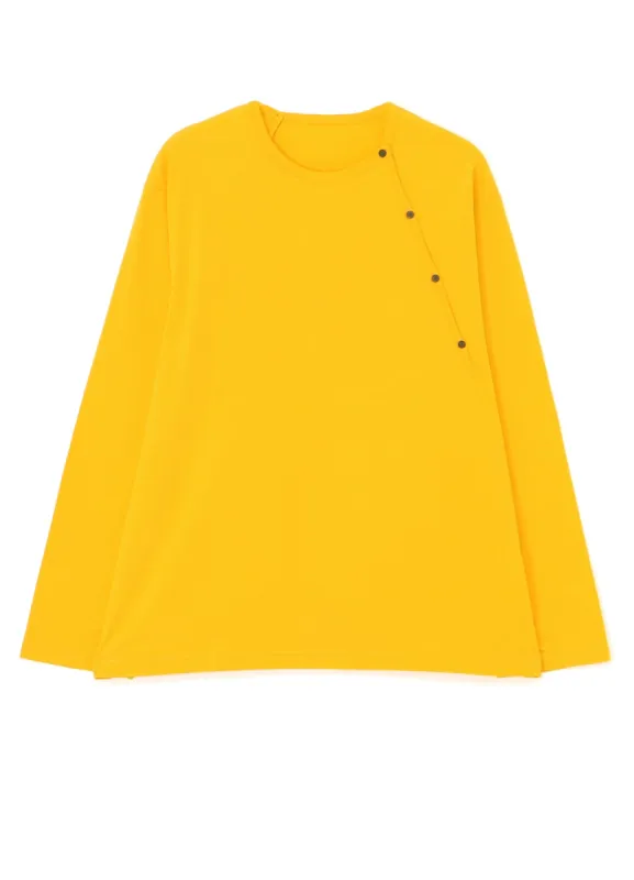 LONG SLEEVE T-SHIRT WITH BUTTON-UP DIAGONAL SLITS sold by Yohji Yamamoto