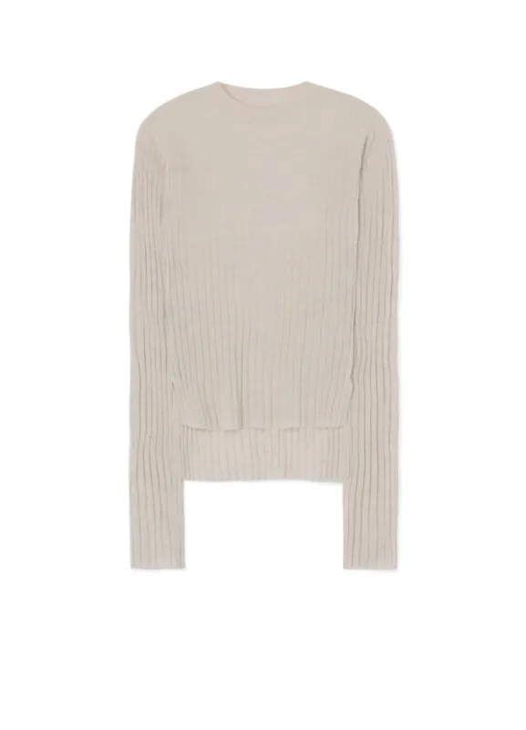 WOOL CREW NECK RIB KNIT sold by Yohji Yamamoto