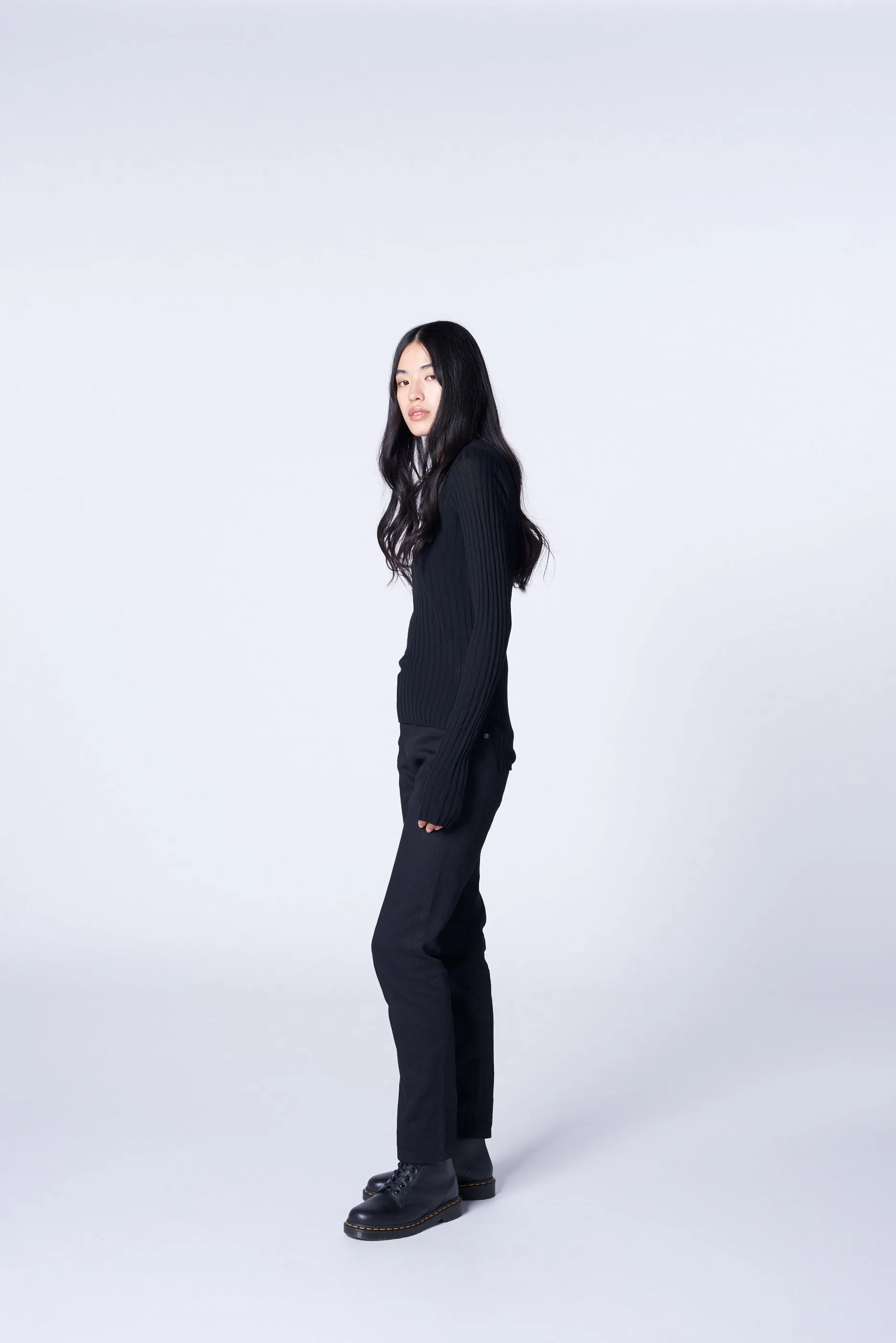 WOOL CREW NECK RIB KNIT sold by Yohji Yamamoto product image thumbnail 3