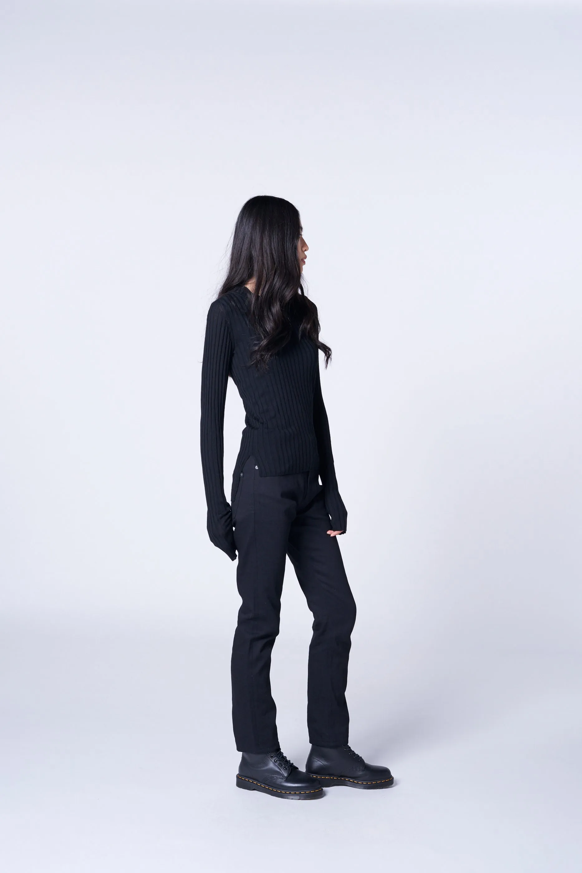 WOOL CREW NECK RIB KNIT sold by Yohji Yamamoto product image thumbnail 4